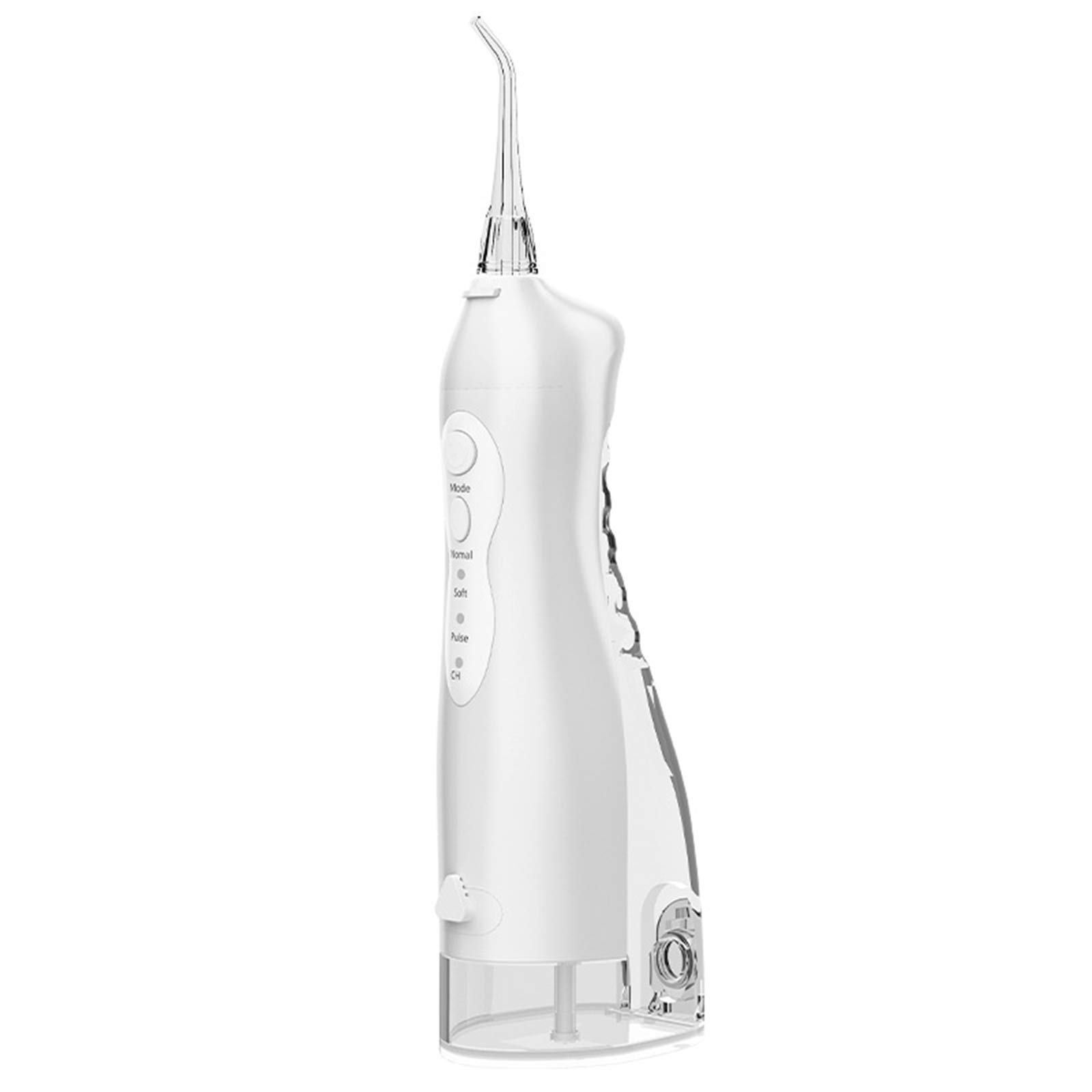 AWJK Cordless Water Flosser for Teeth Cleaning - 240ML Portable Oral Irrigator with 3 Modes, 4 Jet Tips & IPX7 Waterproof - USB Rechargeable Dental Water Flosser for Travel, Office & Home Use - White