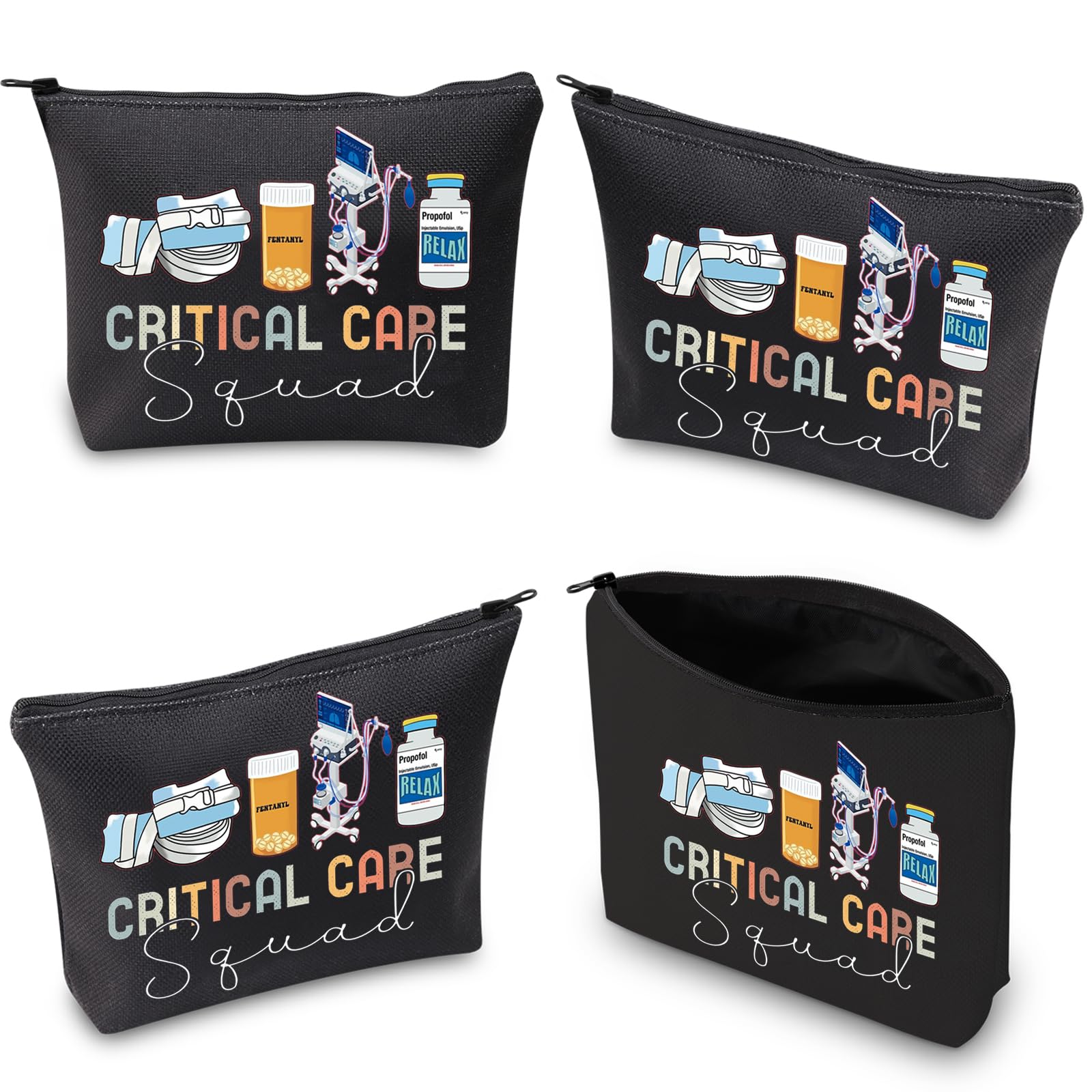 WCGXKO ICU Nurse Gift - Wound Care & Critical Care Squad Nurse Zipper Pouch Makeup Bag (CRITICAL) - Perfect for Medical Professionals, Nursing Students & Healthcare Workers