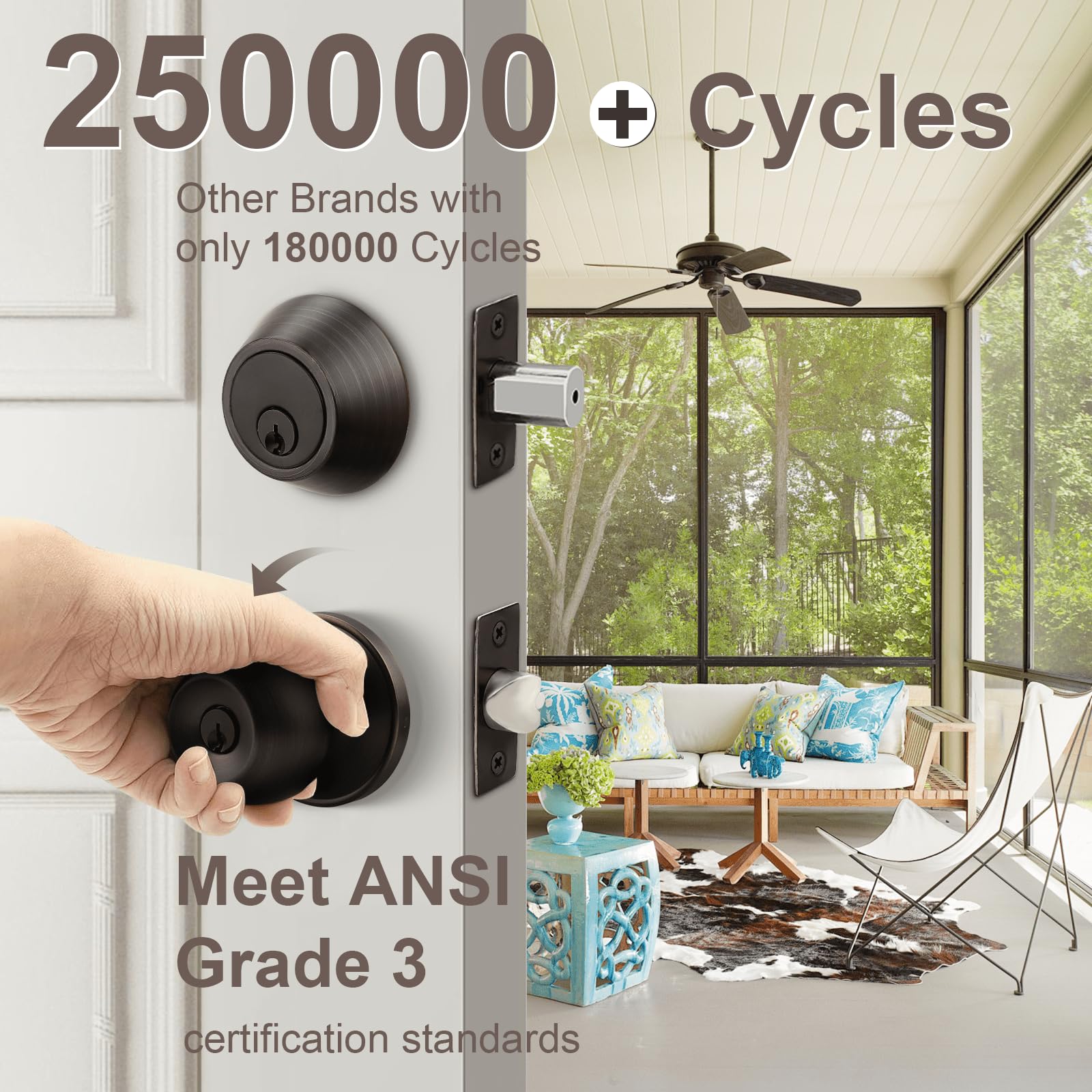 5-Pack Oil Rubbed Bronze Door Locksets - Keyed Alike Deadbolt & Knob Set for Secure Home Entry