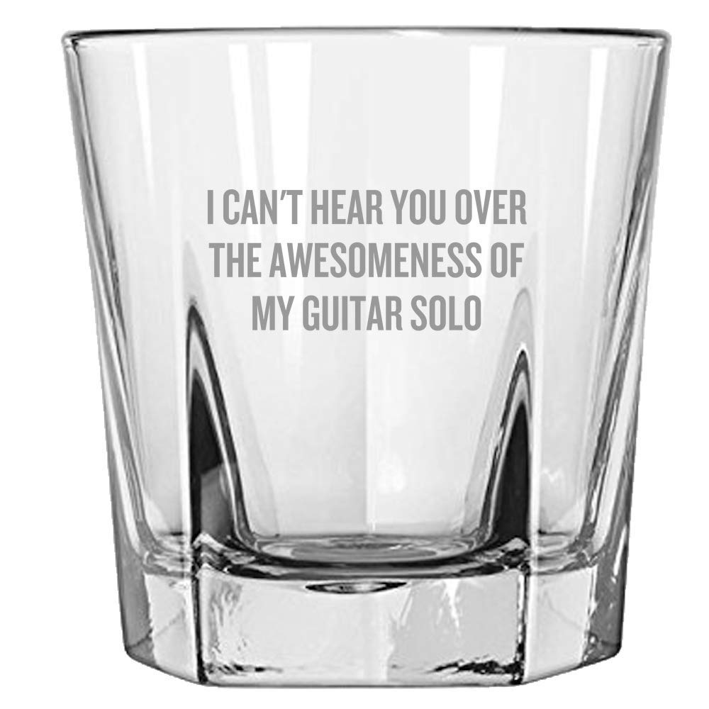 Funny Guitarist Rocks Glass - Unique Guitar Player Gift for Musicians - Whiskey Tumbler for Guitar Lovers - Perfect for Birthday, Christmas & Music Party Gifts