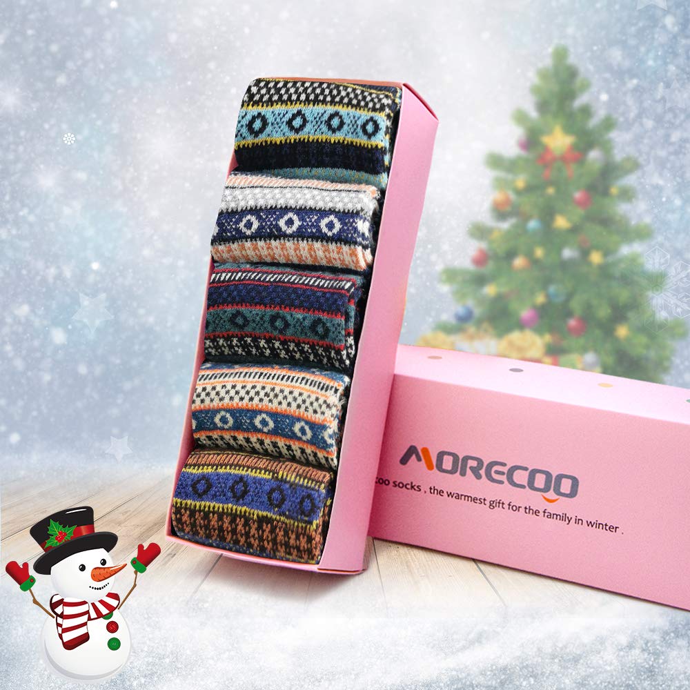 MORECOO Women's Winter Socks - Thick Wool Soft Warm Cozy Crew Socks for Women | Christmas Gifts & Stocking Stuffers | Perfect for Cold Weather, Home Comfort & Holiday Presents