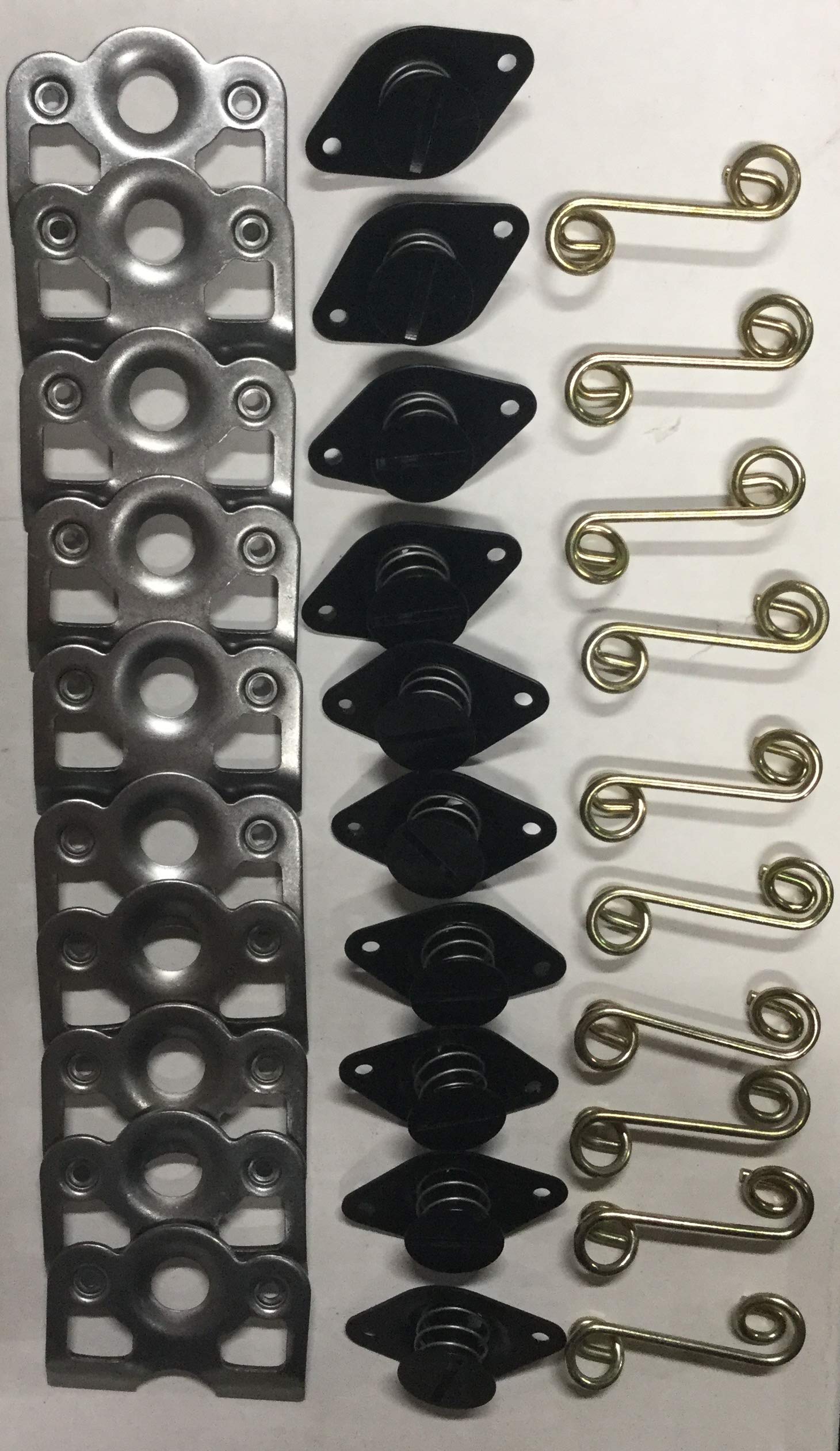WMSRacing Black Aluminum Self Ejecting Dzus Fasteners with Springs & Plates - 10 Pack for Automotive, Marine, and Racing Applications