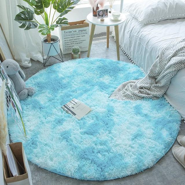 Vibrant Tie Dye Rainbow Faux Fur Rug - Soft Plush Shaggy Area Rug for Bedroom, Living Room, Kids Room & Nursery Decor - Boho Chic Home Accessory