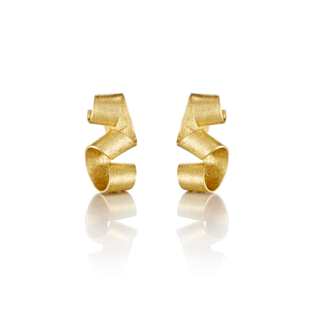 Elegant Gold Ribbon Earrings for Women - Dainty & Stylish Jewelry Gift for Parties, Weddings & Everyday Wear