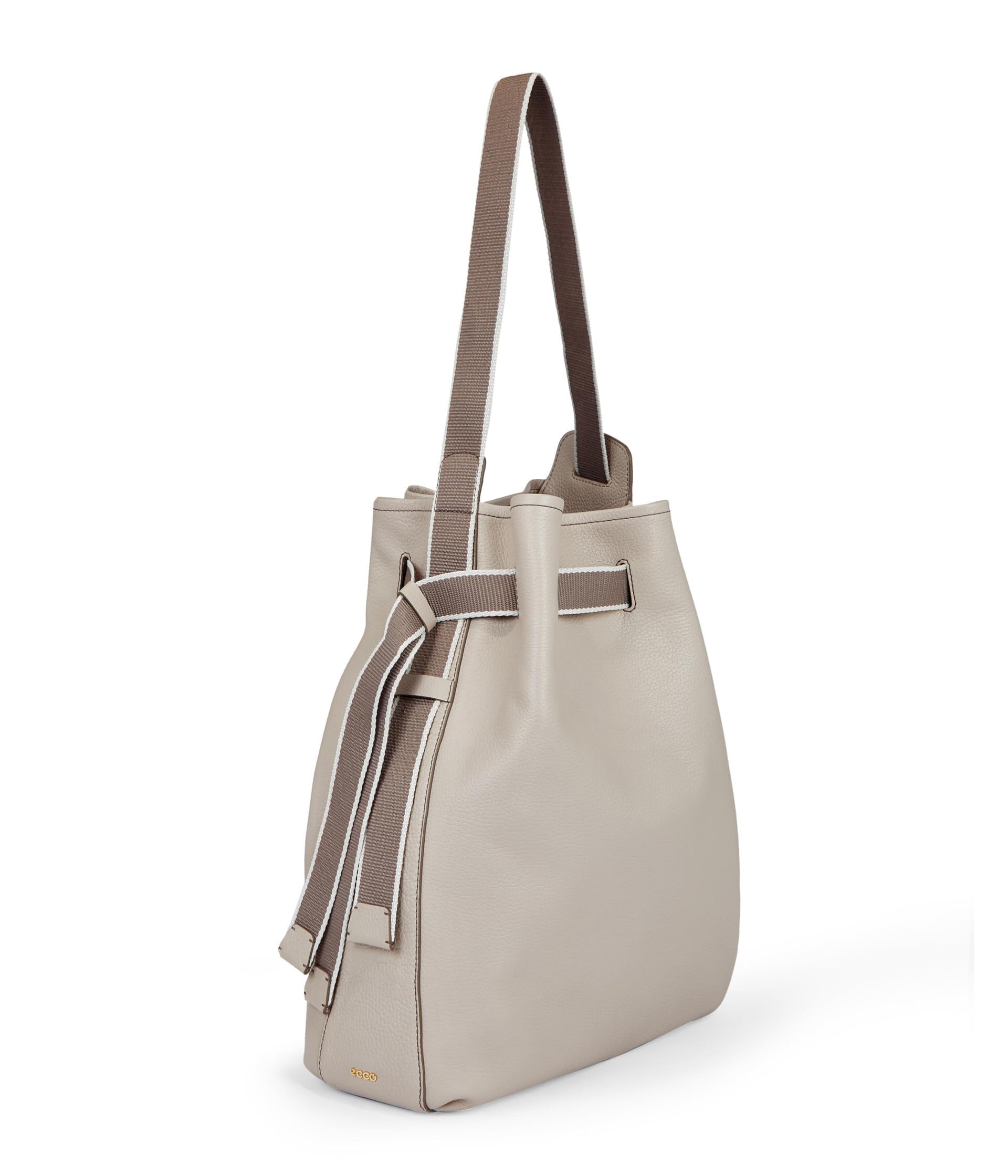 ECCO Large Sail Bag in Taupe Pebbled Leather - Stylish & Durable Tote for Women, Perfect for Work, Travel & Beach Day Essentials