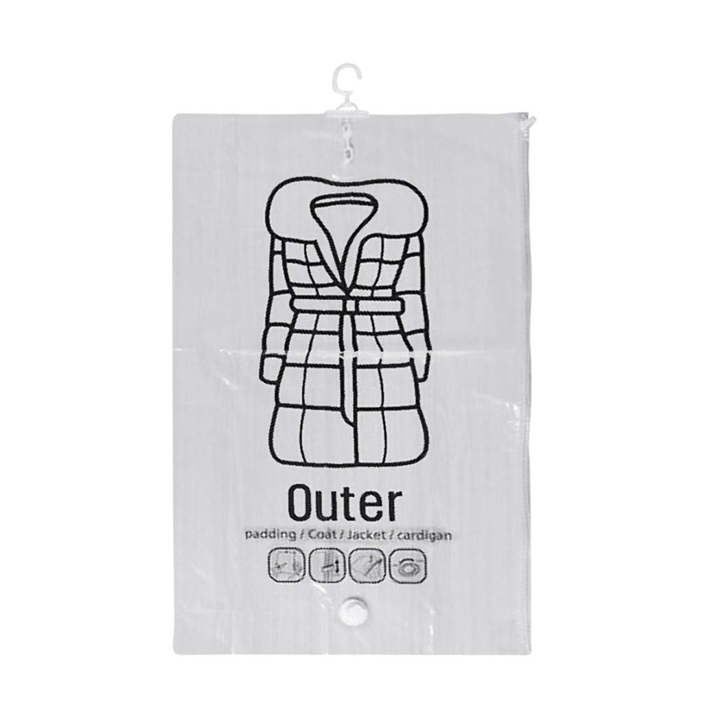 Transparent Vacuum Storage Bags for Clothes - Pull Side Compression Travel Organizer with Hooks | Space Saving Closet & Suitcase Packing Solution | Perfect for Travel, Seasonal Storage & Home Organization (Clear, Medium Size)