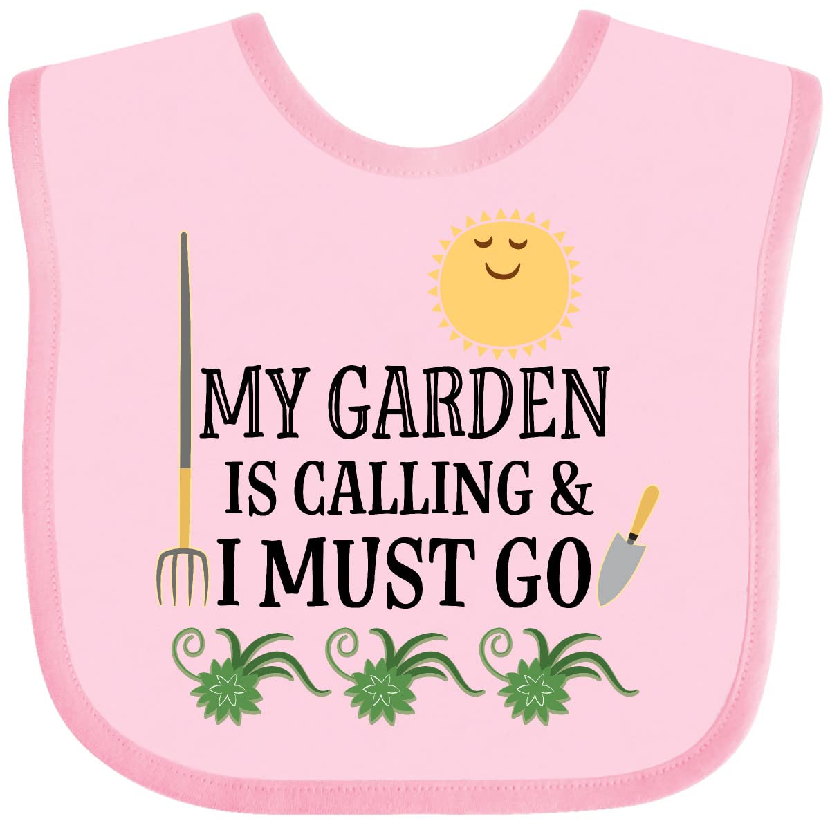 Funny Gardening Baby Bib - 'The Garden Is Calling' Design - Cute & Durable for Infants & Toddlers - Perfect for Outdoor Play, Mealtime & Photo Shoots