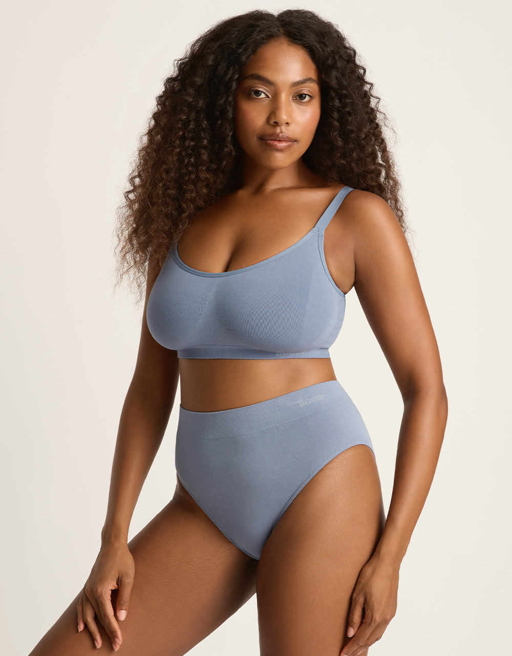 Wireless Full Bust Bra for Women - Comfortable Support & Lift - Dusty Blue - Perfect for Everyday Wear, Yoga & Lounge