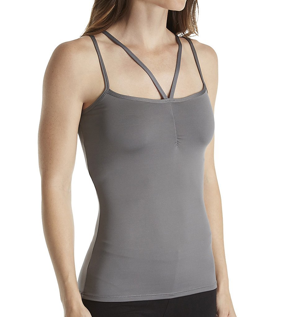 Ahh By Rhonda Shear Women's Strappy Tank Top with Built-in Shelf Bra - Comfortable & Supportive Yoga Workout Top for Women | Perfect for Gym, Running, Lounge & Everyday Wear