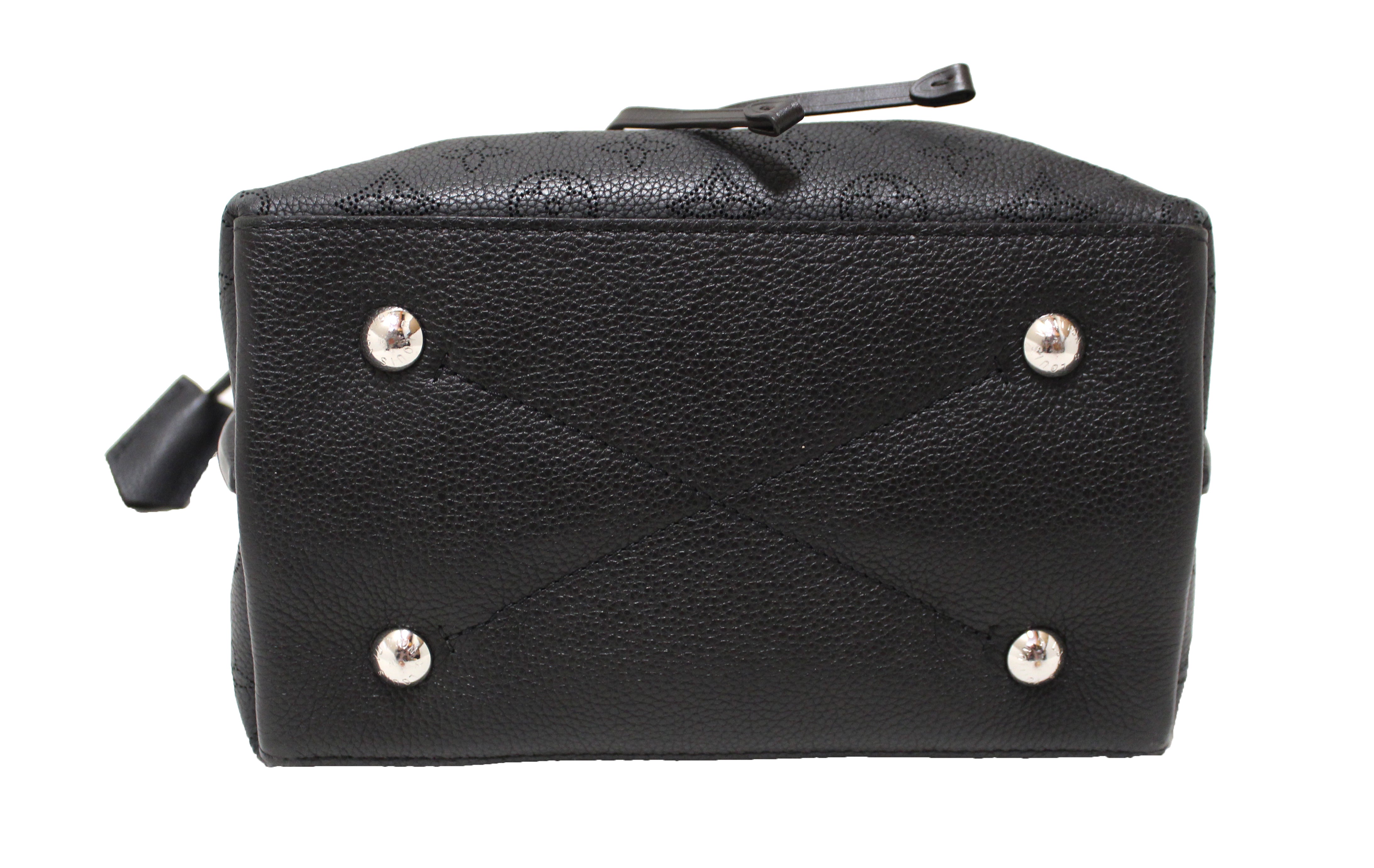 Authentic Louis Vuitton Black Mahina Perforated Leather Muria Shoulder Bag for Women - Luxury Designer Handbag for Evening Parties, Date Night & Special Occasions