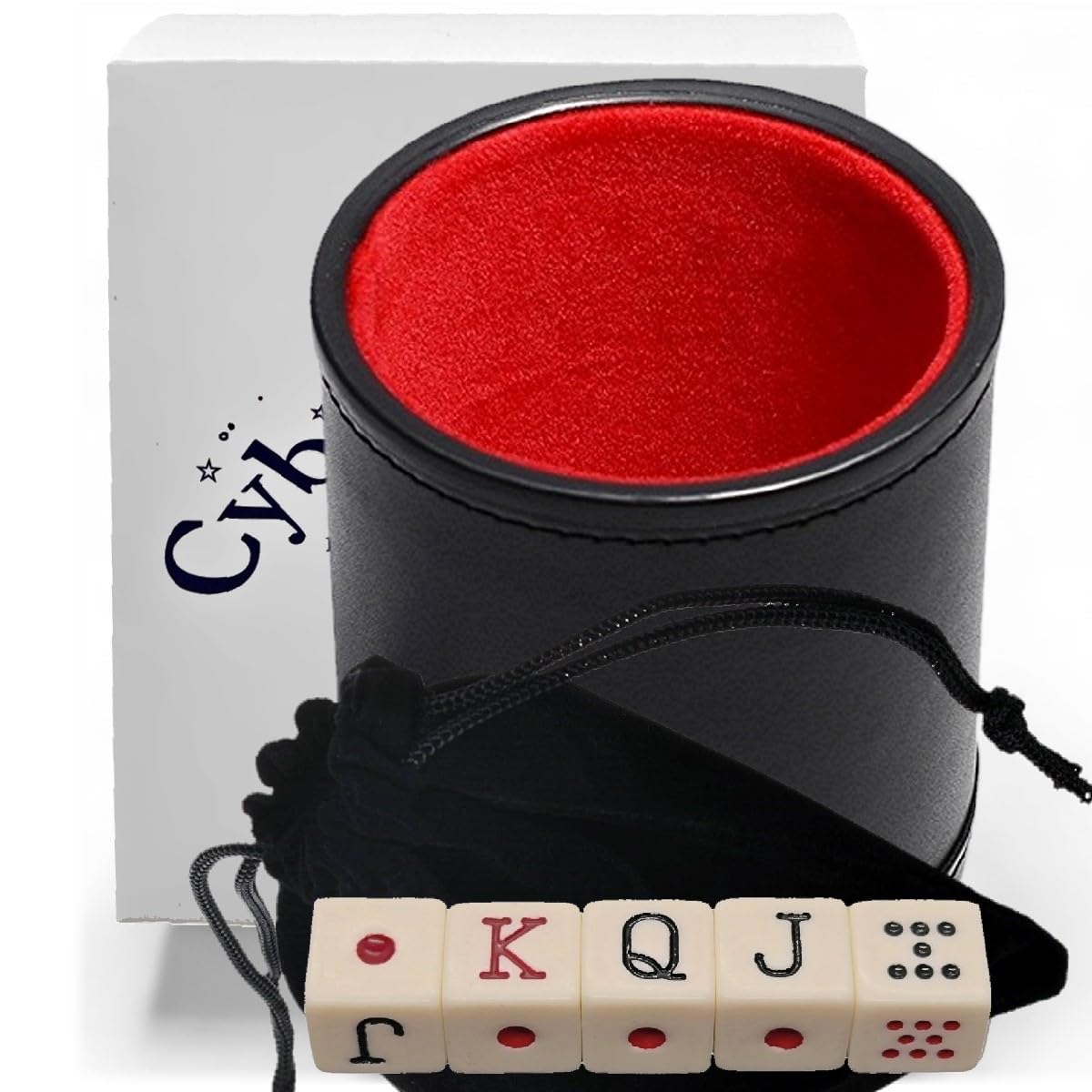 Premium Spanish Dice Cup Set - PU Leather with Reinforced Base & Felt Lining for Casino & Home Games