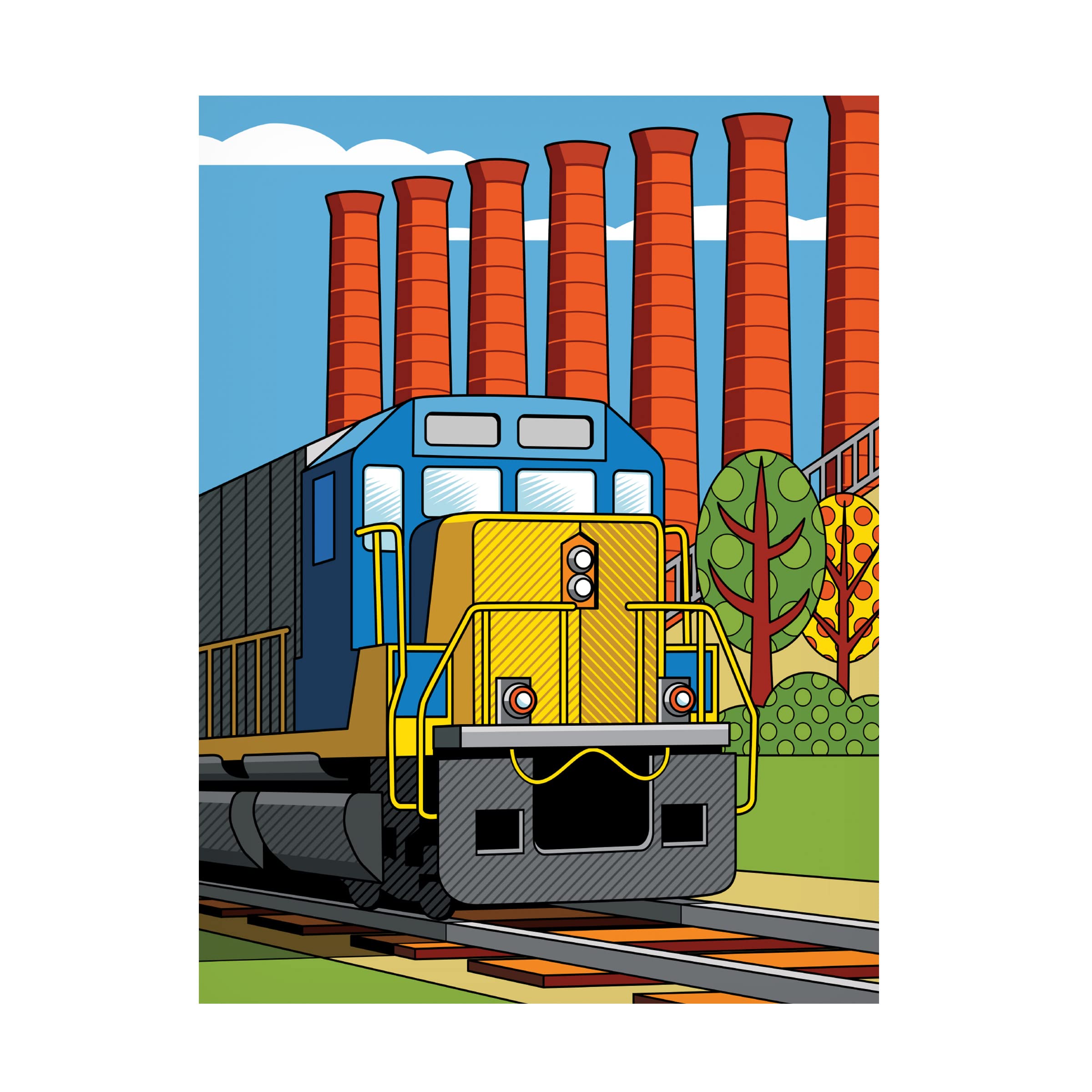 Trademark Fine Art 'Homestead Steel Mill Stacks' Canvas Wall Art Print by Ron Magnes - Industrial Vintage Decor for Living Room, Office & Man Cave