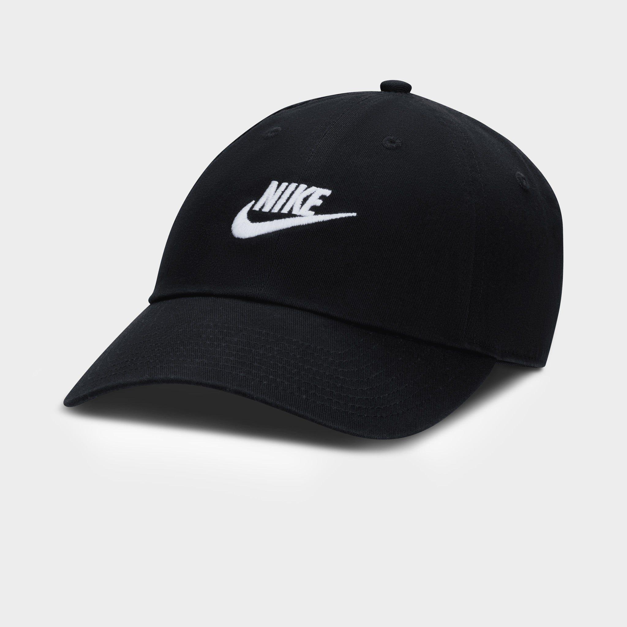 Nike Club Unstructured Futura Wash Cap - Black & White Adjustable Dad Hat for Men & Women - Perfect for Running, Hiking, and Outdoor Sports