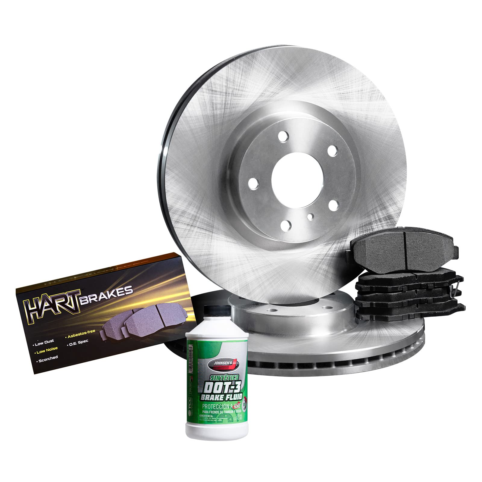 Hart RBB1.11015.03 Rear Brake Pads and Rotors Kit - Semi-Metallic Brake System Replacement for Smooth Stopping | Perfect for Daily Commuting, Highway Driving & Heavy-Duty Vehicles