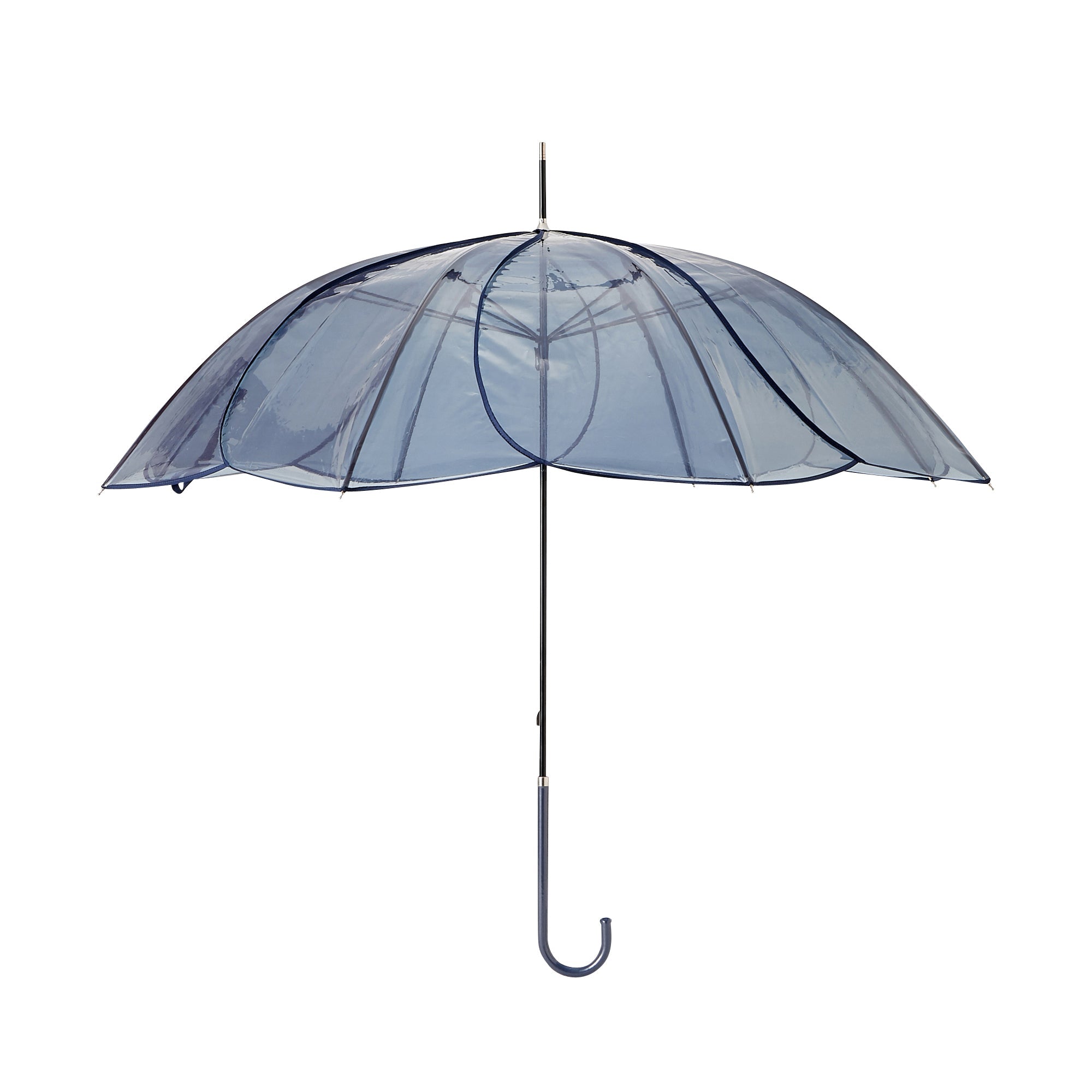 Clear Umbrella with Color Piping - 58 Inch Windproof Gray Rain Umbrella for Men & Women - Perfect for Commuting, Travel, and Outdoor Activities