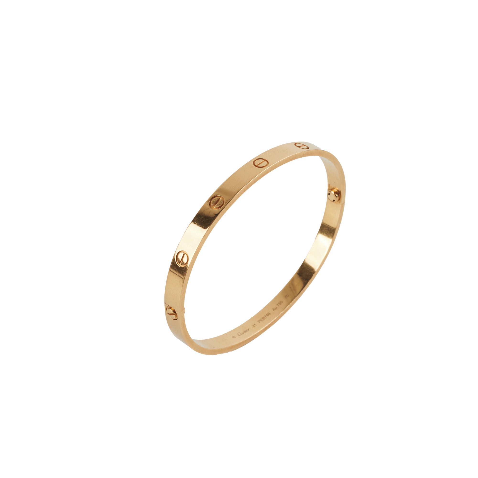 Cartier Love Bracelet 18K Yellow Gold Size 21 - Luxury Jewelry Gift for Women, Anniversary & Special Occasions