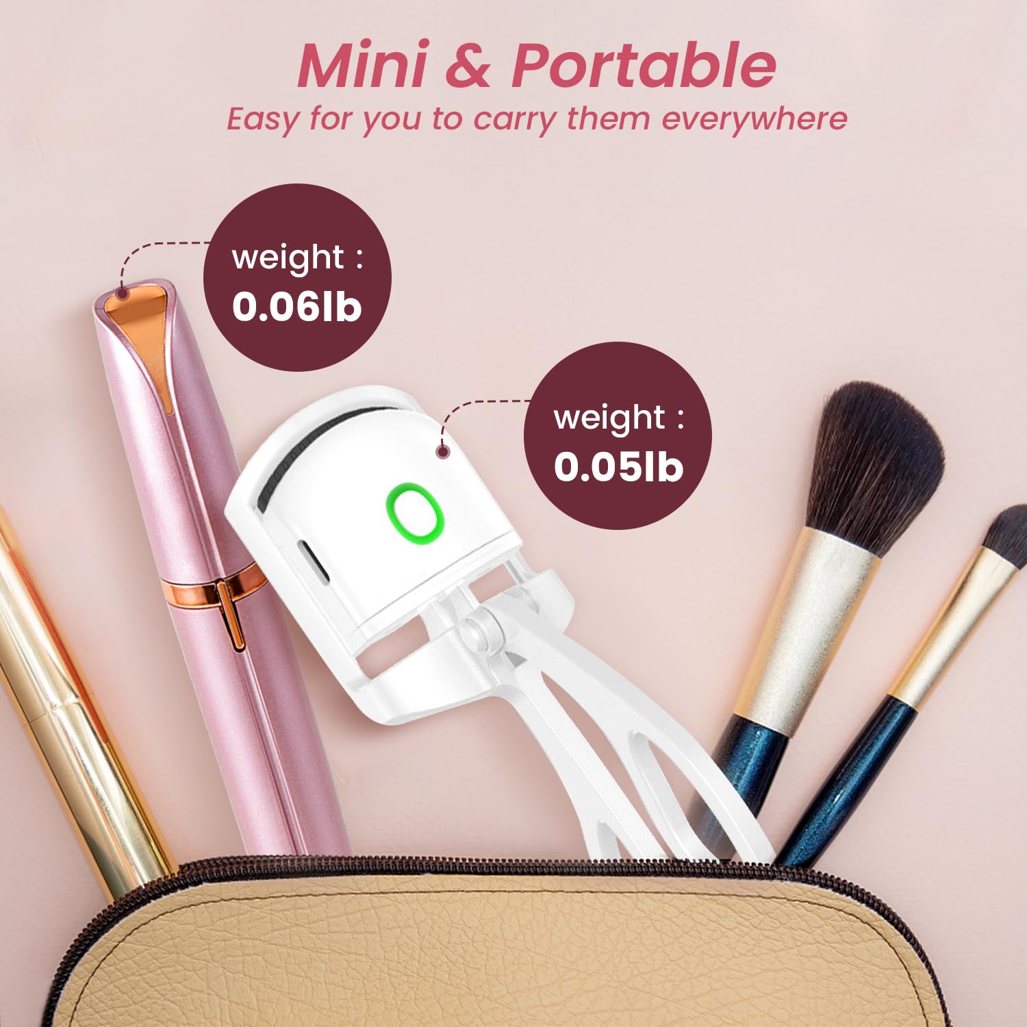 Rechargeable Heated Eyelash Curler & Electric Eyebrow Trimmer Kit - 2-in-1 Beauty Tool for Perfect Lashes & Brows | Portable for Travel, Home & Salon Use