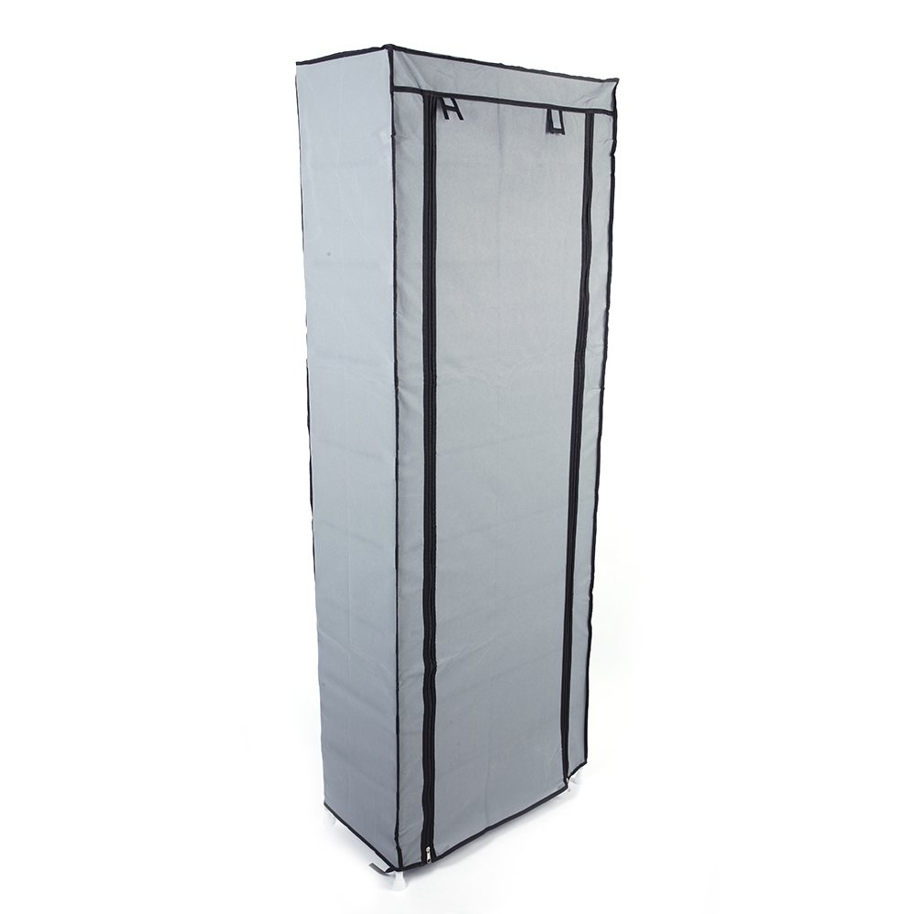 10-Layer Shoe Storage Cabinet with Dustproof Cover - 9 Lattice Non-Woven Fabric Shoe Rack Organizer for Closet (Grey) - Perfect for Entryway, Bedroom & Small Space Organization