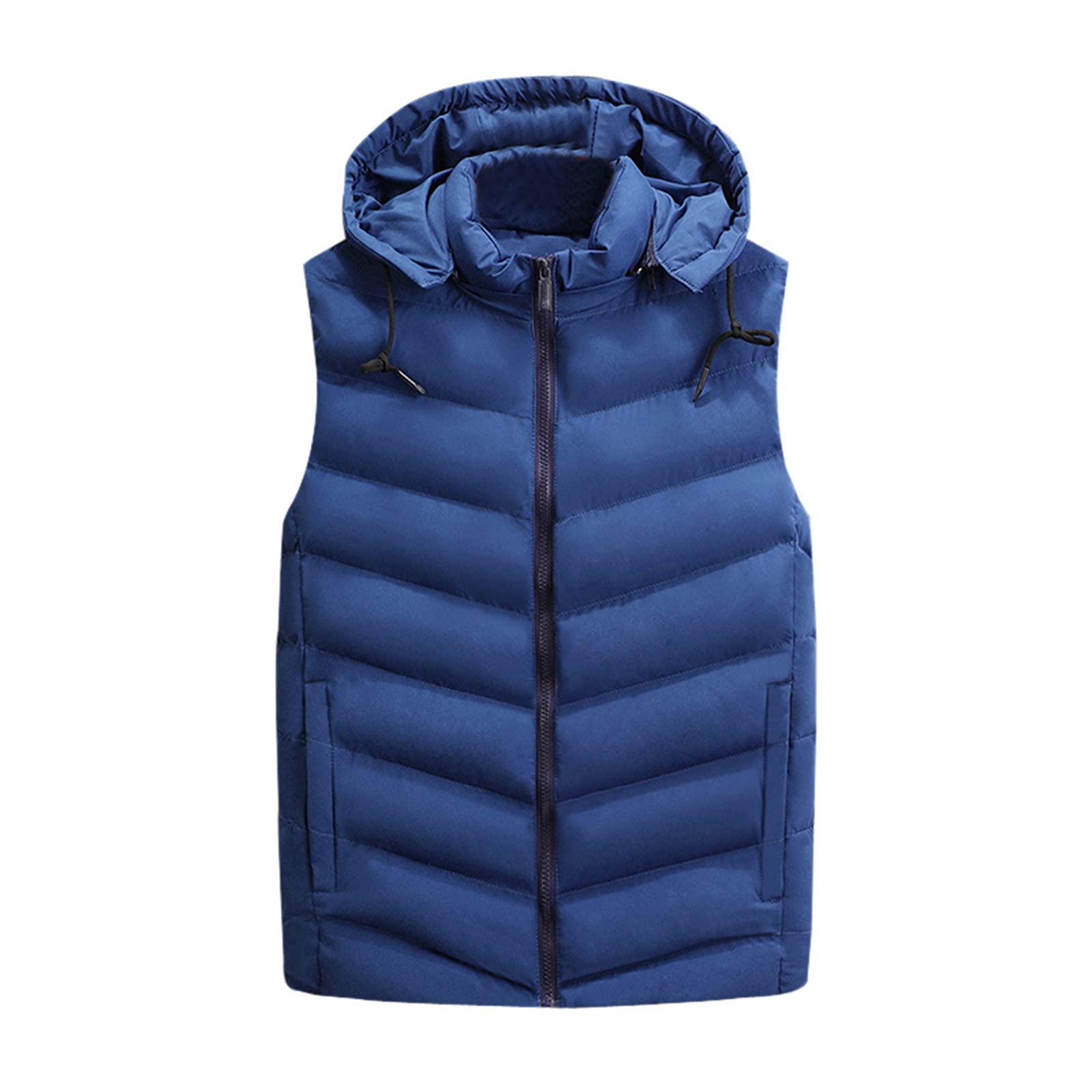 Men's Warmest Hooded Sleeveless Vest Jacket - Winter & Autumn Solid Color Zipper Vest Coat for Casual Wear | Outdoor Activities, Hiking, Camping, and Daily Use