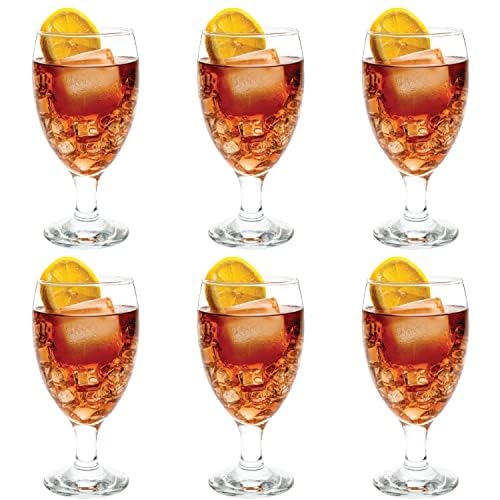 Vikko Classic 20oz Goblet Glasses Set of 6 - Elegant Iced Tea & Water Drinking Glasses for Parties, Weddings & Home Dining - Durable Dishwasher Safe Glassware for Everyday Use & Special Occasions