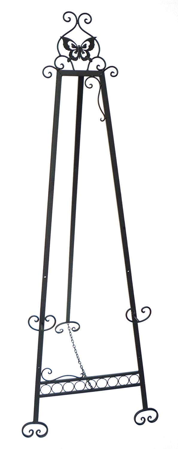 Designstyles Decorative Metal Easel Stand – Adjustable Floor Display for Art, Signs, Mirrors & Chalkboards – 61