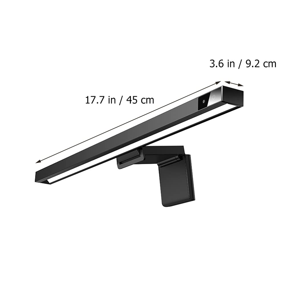 SOLUSTRE Desktop Computer Monitor Lamp - LED Eye-Caring Task Light Bar for PC, Laptop, and E-Reading - Black Office Lamp for Screen Lighting and Workspace Illumination