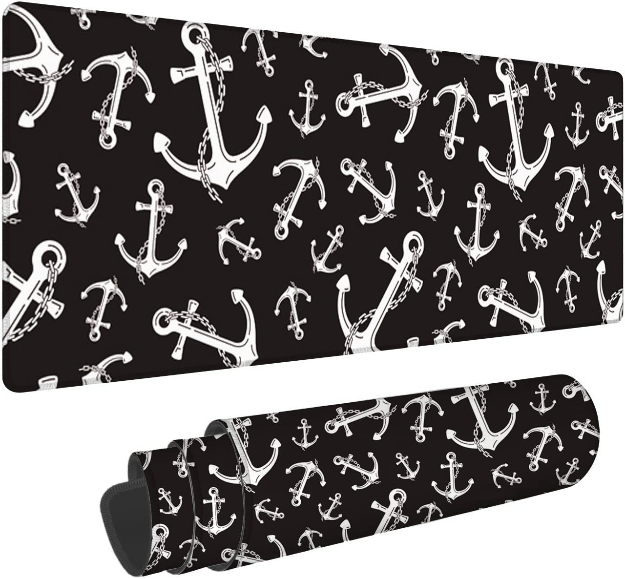 Anchor & Helm XXL Gaming Mouse Pad (31.5x11.8 Inch) - Non-Slip Extended Desk Mat for Keyboard & Mouse - Perfect for PC, Laptop, Office & Home Gaming Setup - Durable Surface for Work & Play