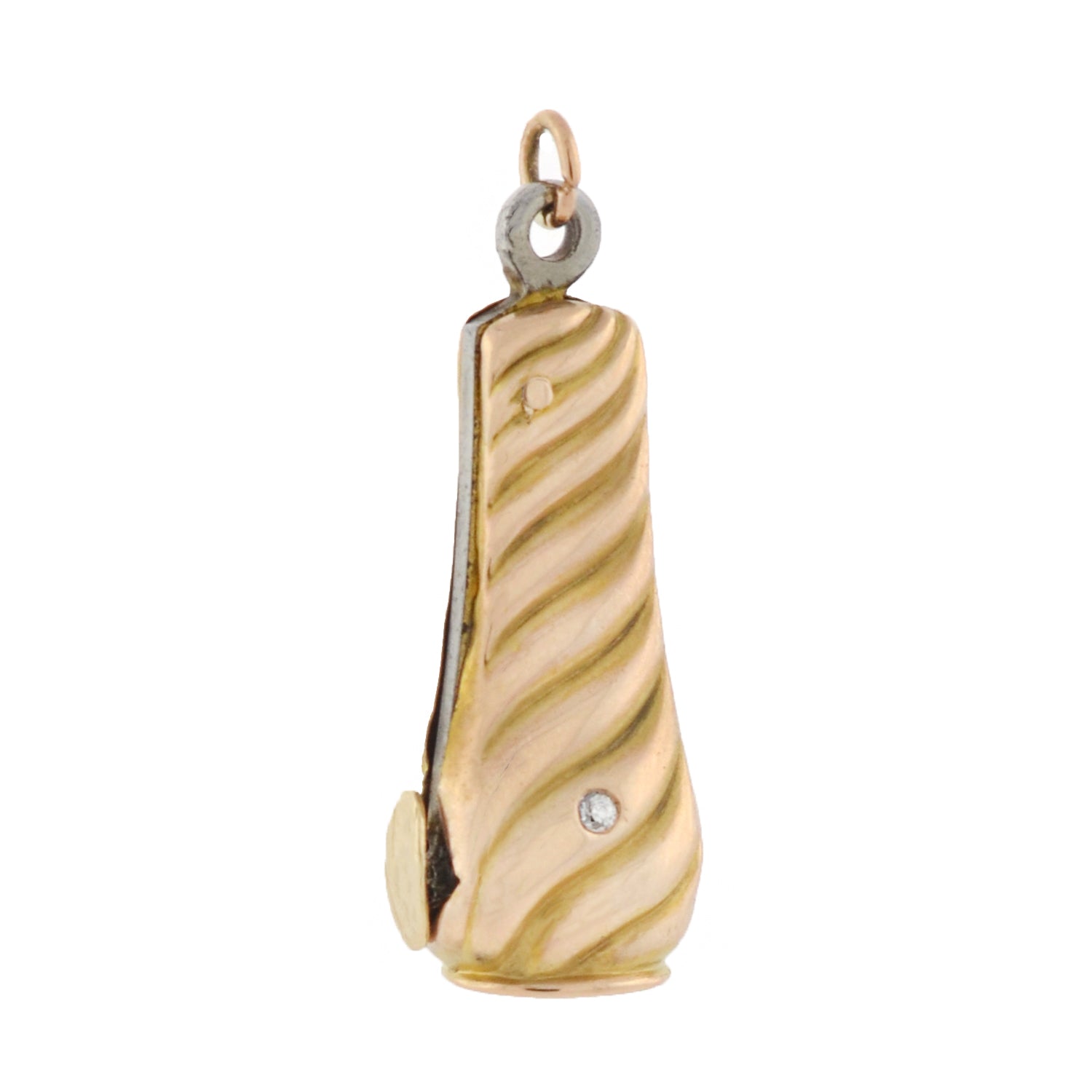 Victorian Style 10kt Gold Textured Cigar Cutter Fob Pendant - Vintage Accessory for Cigar Lovers & Antique Jewelry Collectors