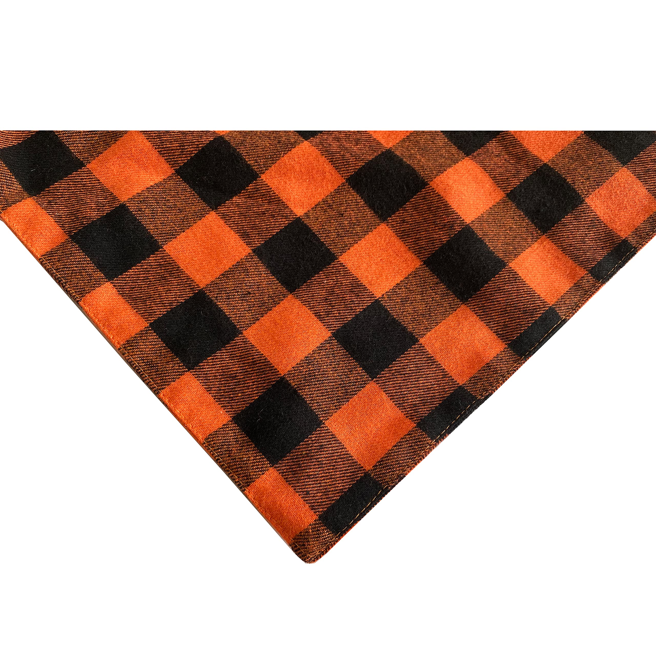 Realeaf Thanksgiving Fall Dog Bandanas 2 Pack - Orange Plaid Pet Scarf for Small & Medium Dogs | Premium Durable Fabric Holiday Bandanas for Boy & Girl Puppies | Perfect for Halloween, Thanksgiving & Autumn Photo Shoots