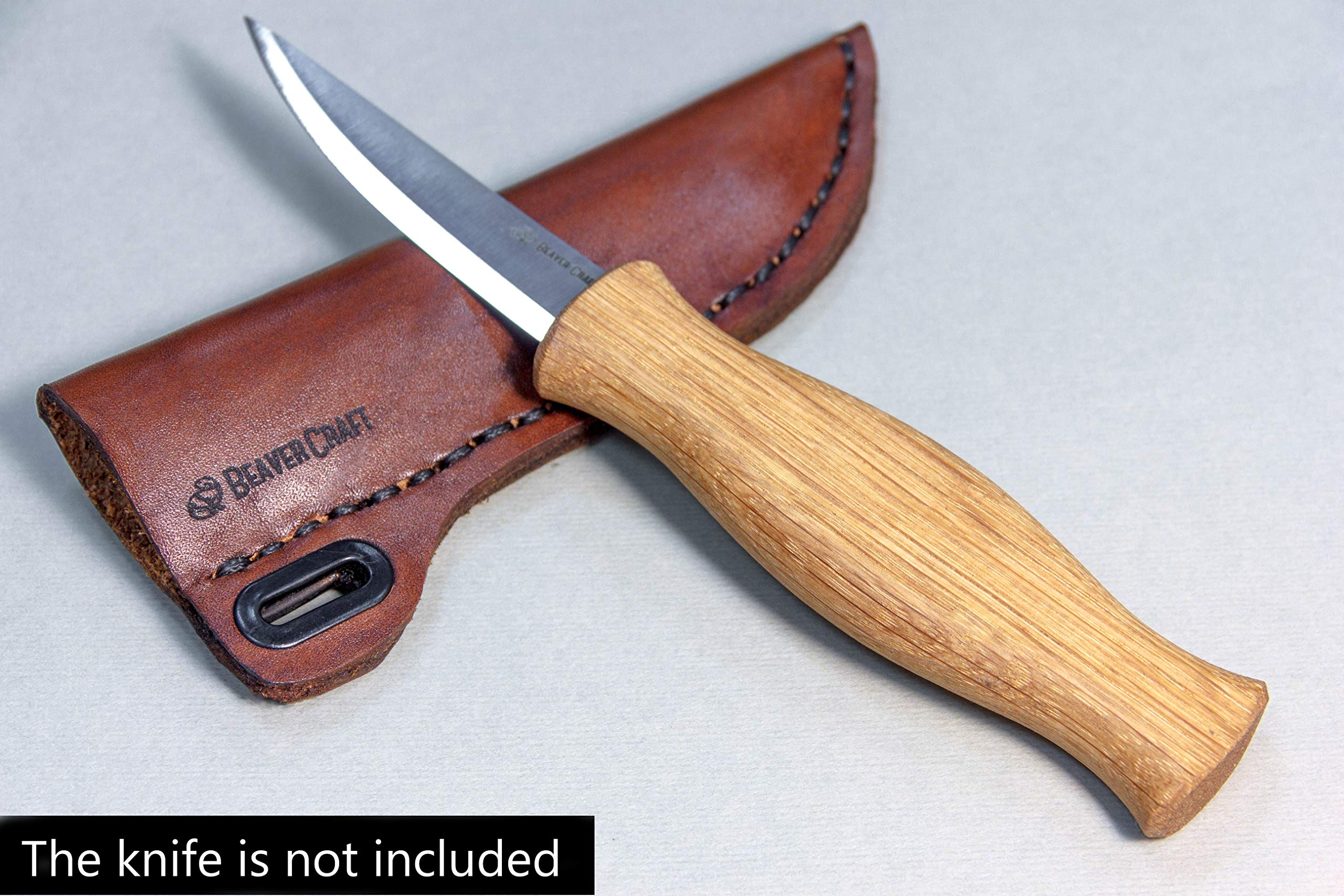 BeaverCraft SH1 Genuine Leather Sheath for Fixed Blade Knives - 6