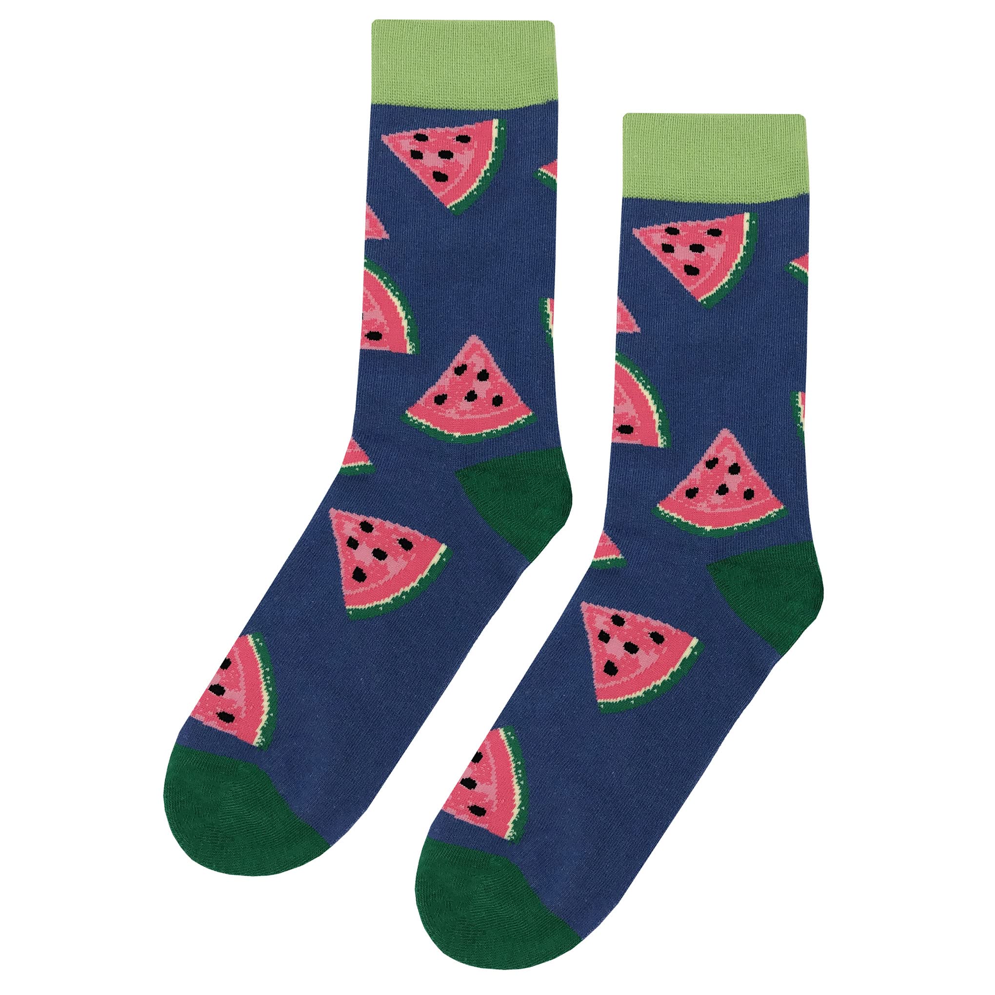 Funny Watermelon Slice Novelty Socks for Men - Colorful Cotton Crew Socks Size 8-12 - Crazy Fun Design Casual Gift - Perfect for Summer Parties, Cosplay & Funny Outfits