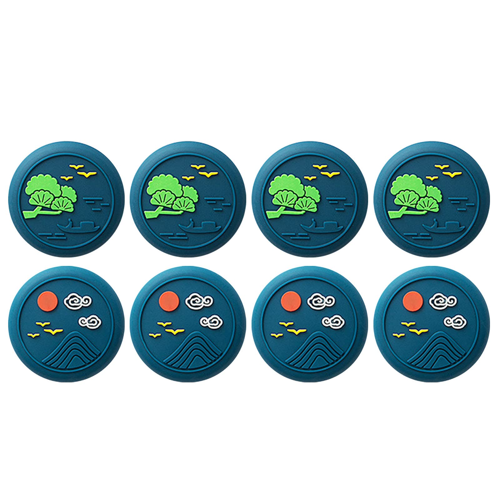 Silicone Door Handle Pads - Cartoon Bathroom Stickers for Mute & Wall Protection (Set of 6) - Prevent Slamming & Noise