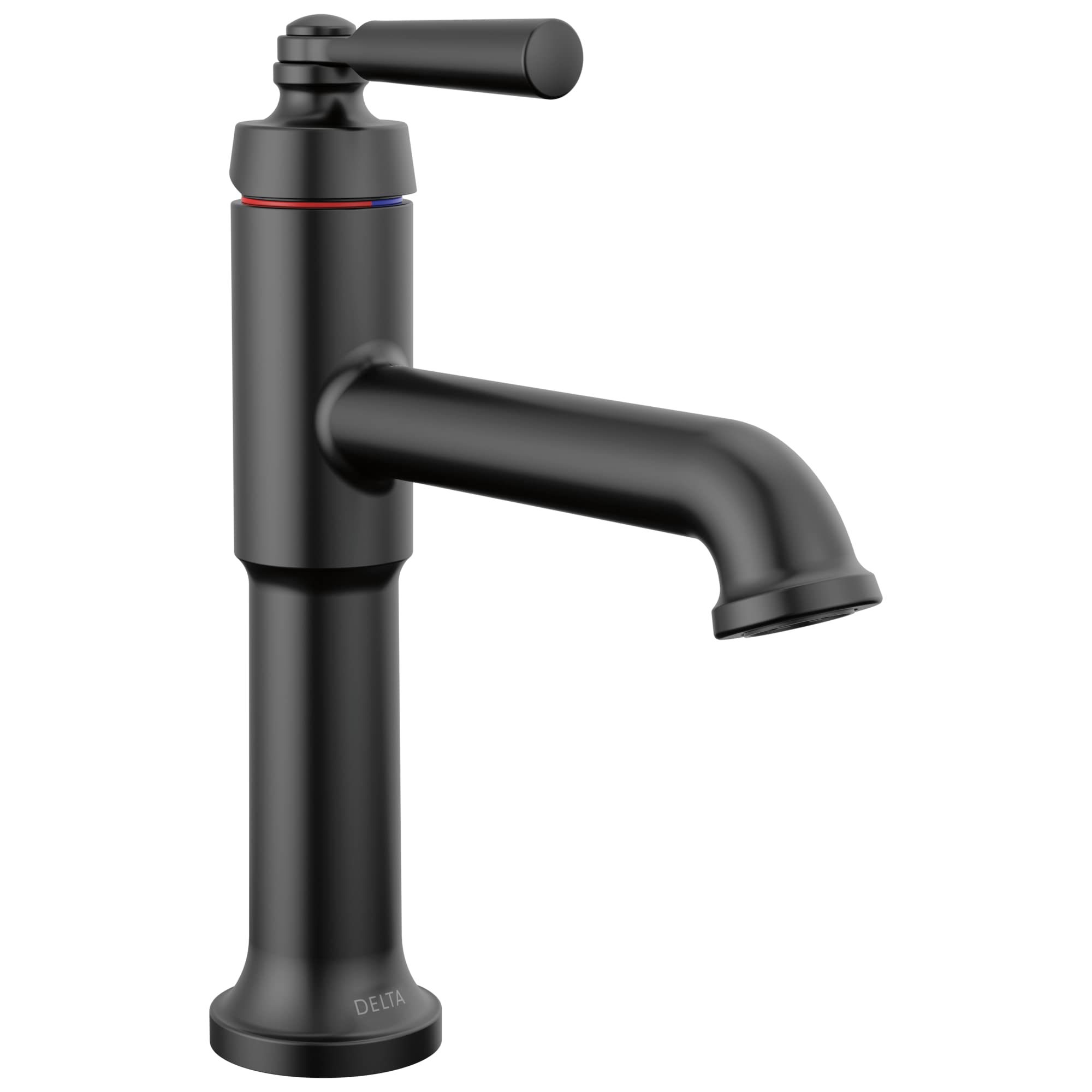 Delta Faucet Saylor Matte Black Single Hole Bathroom Faucet with Diamond Seal Technology - Single Handle Bathroom Sink Faucet in Matte Black (536-BLMPU-DST) - Perfect for Modern Bathrooms, Powder Rooms, and Guest Baths