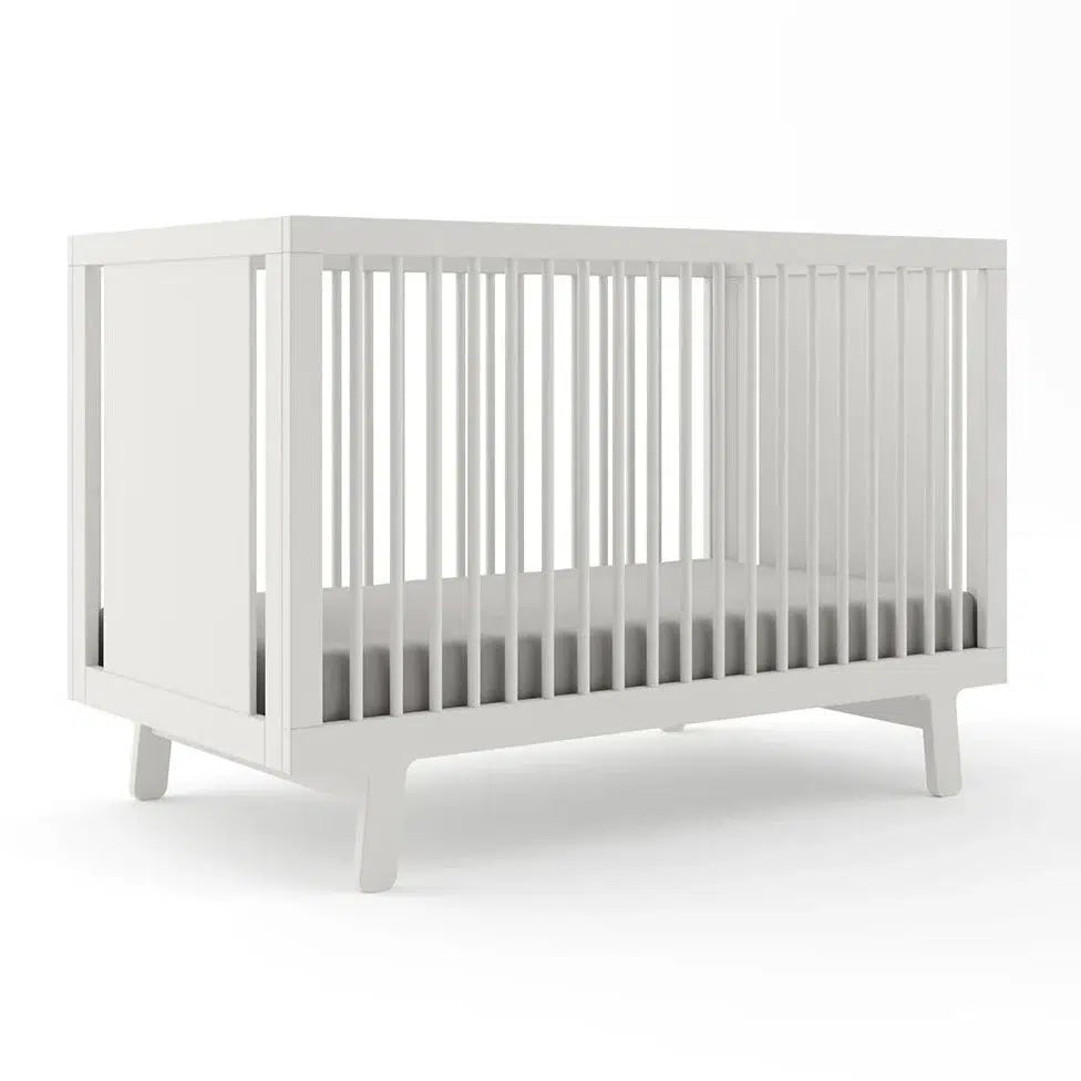 Oeuf Sparrow Crib in White - Modern Baby Crib for Nursery, Bedroom & Daycare - Safe & Stylish Infant Sleeping Solution
