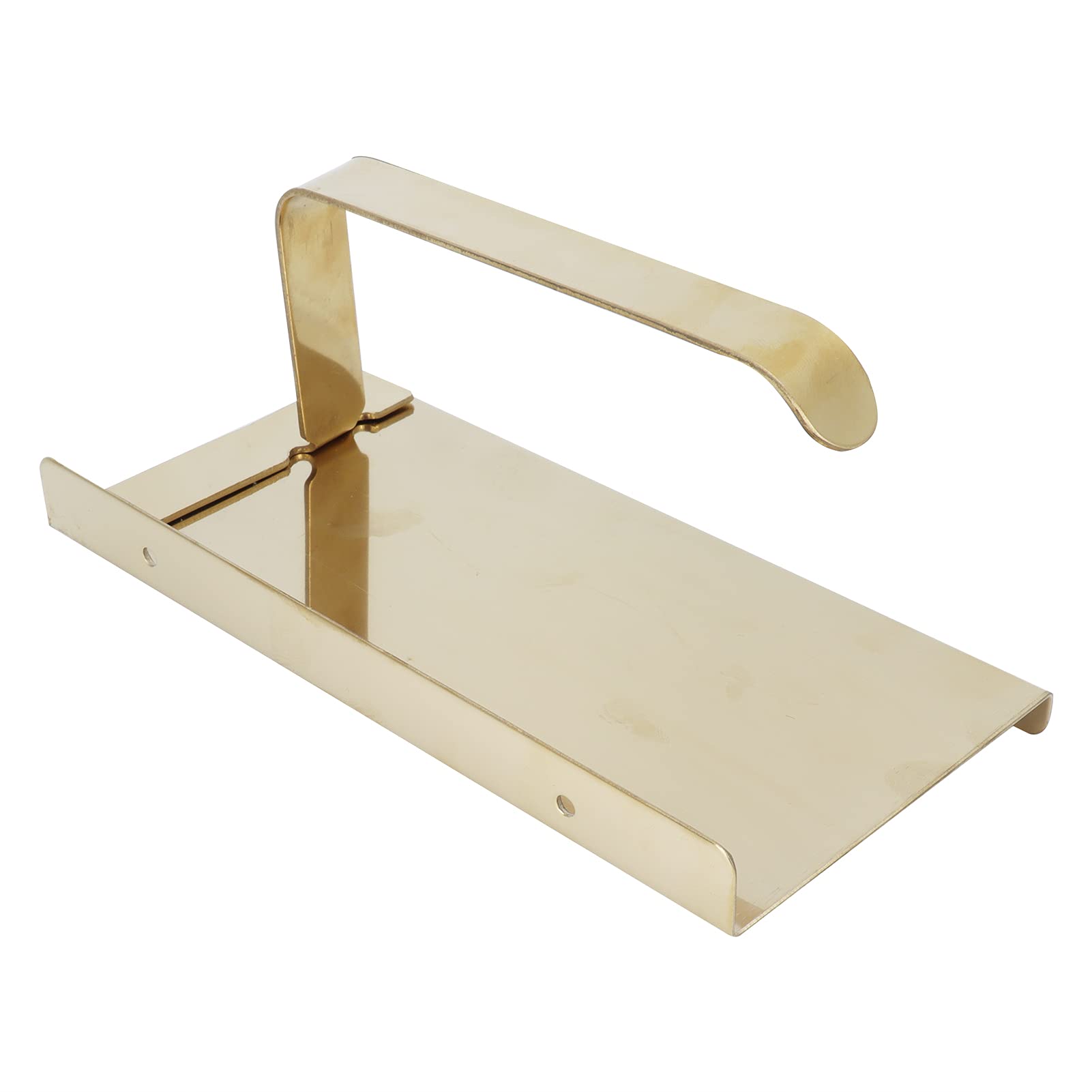Golden Toilet Paper Holder - Bathroom Tissue Roll Organizer Shelf for Home, Wall-Mounted Space Saving Storage (Perfect for Small Bathrooms & Powder Rooms)