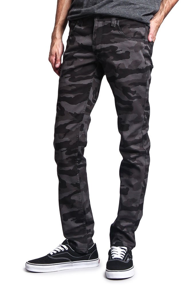 Men's Camouflage Skinny Fit Jeans - Stretch Denim Pants for Casual Wear & Outdoor Activities | Hunting, Hiking & Street Style Fashion