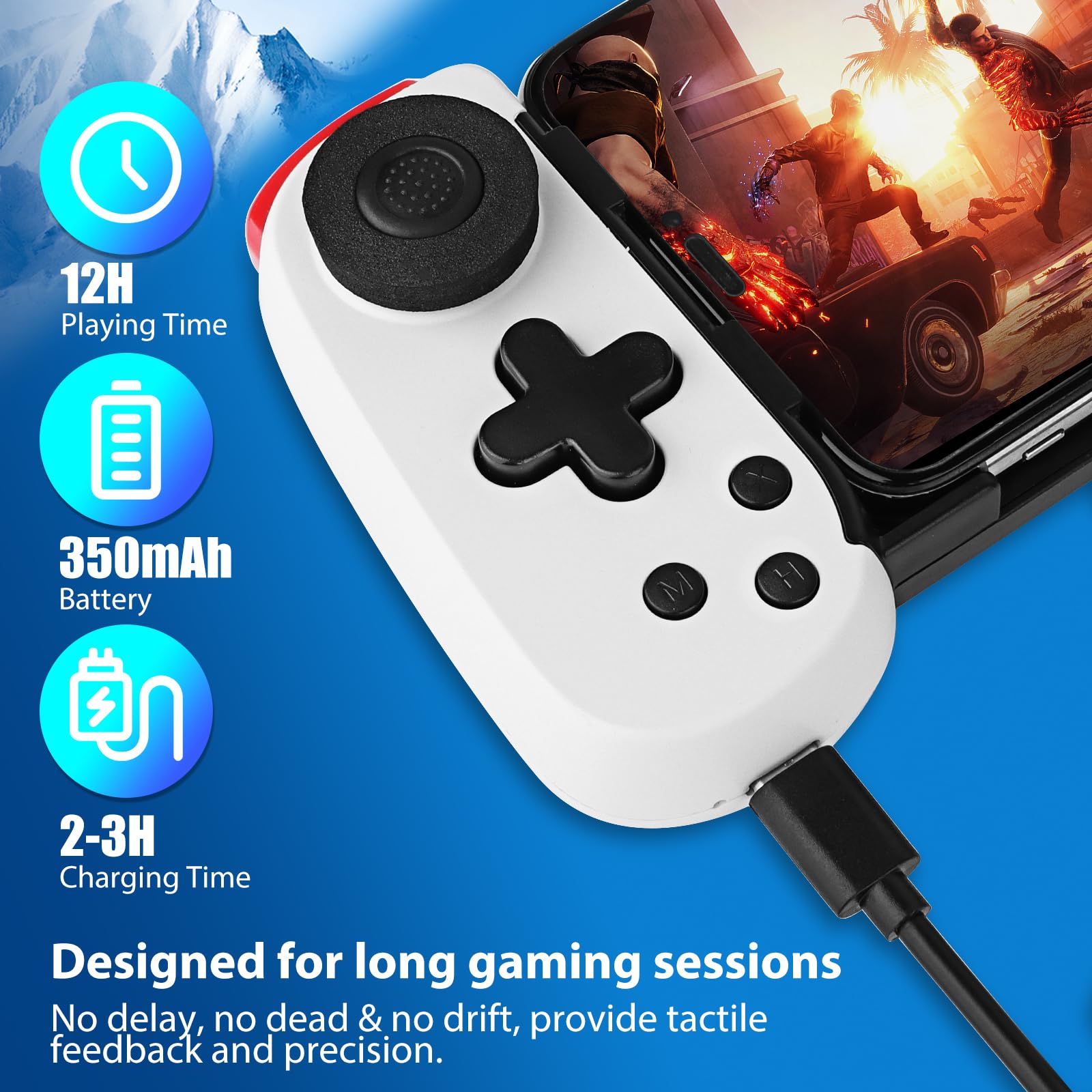 Wireless Bluetooth Game Controller for iOS Android - Xbox/PS/Switch/PC/Steam - Portable Gaming for Phones & Tablets
