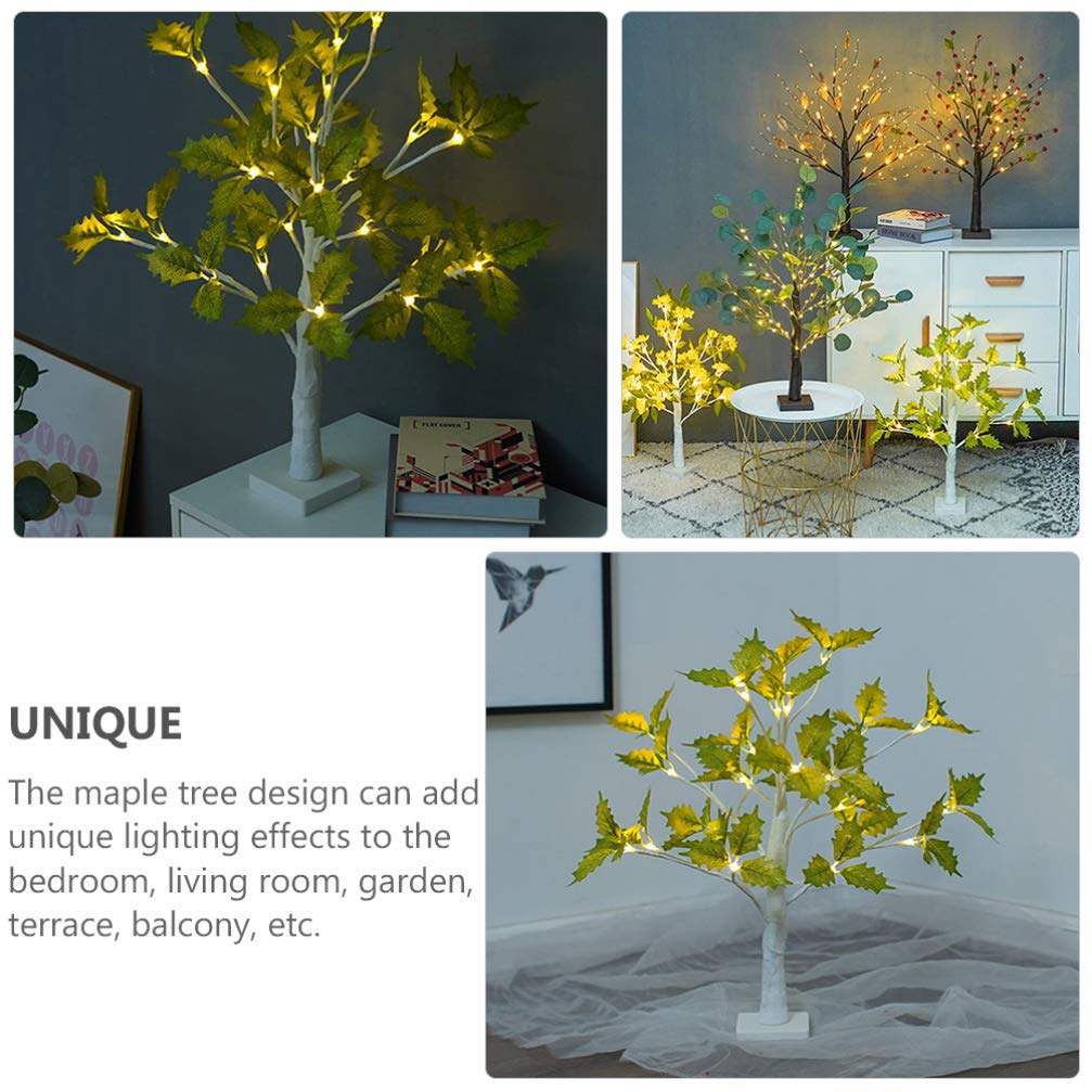 SOLUSTRE Maple Tree LED Night Light - DIY Bonsai Desk Lamp with Warm White Fairy Lights for Home Decor, Bedroom, Living Room, Office & Gift Giving