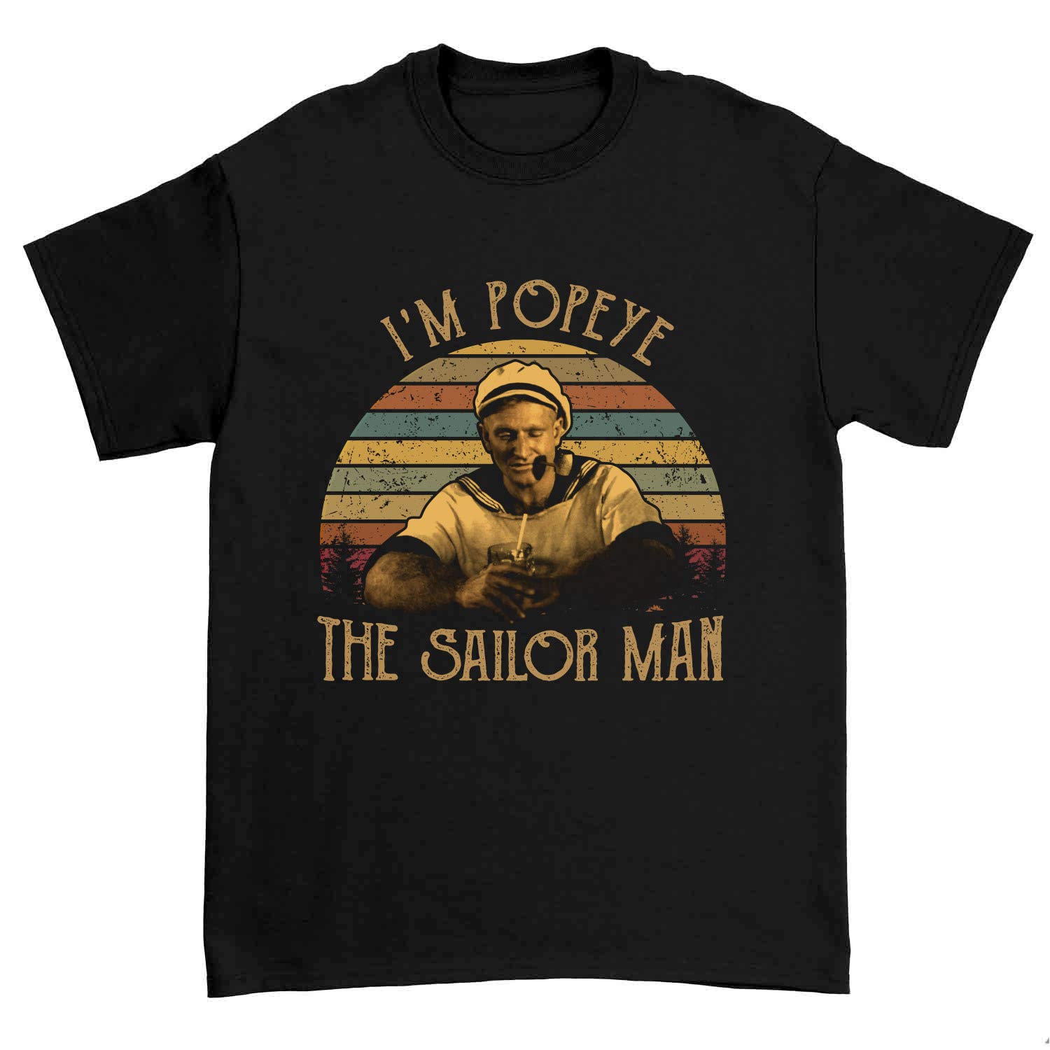 Vintage Popeye The Sailor Man T-Shirt - Retro Cartoon Graphic Tee for Men & Women - Perfect for Casual Wear, Costume Parties & Popeye Fans