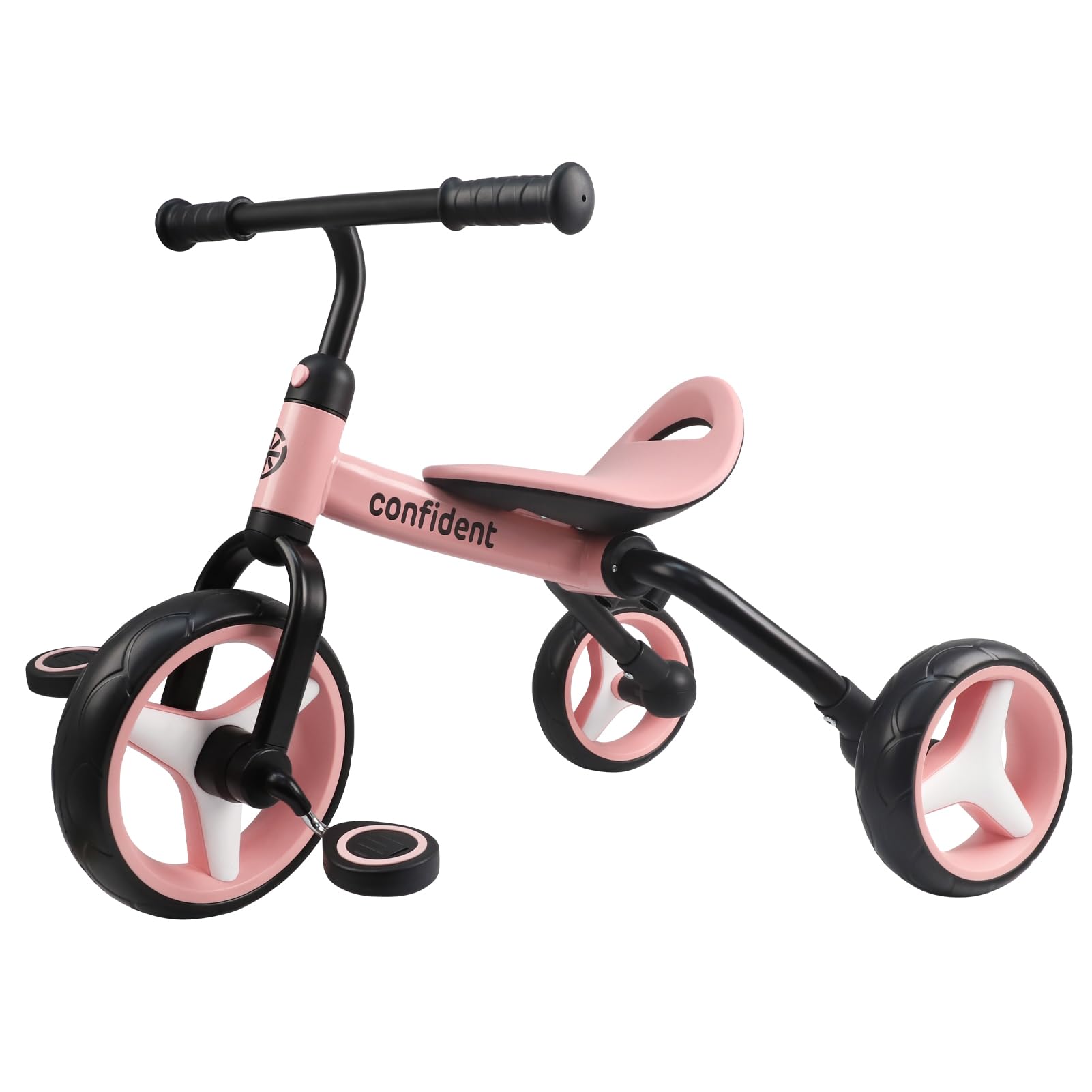 YGJT 4-in-1 Foldable Tricycle for Toddlers Age 2-5 Years - Adjustable Seat & Removable Pedal Kids Trike - Baby Balance Bike & Ride-On Toy - Perfect Gift for Boys & Girls Birthday - Indoor & Outdoor Play, Park Rides, Backyard Fun