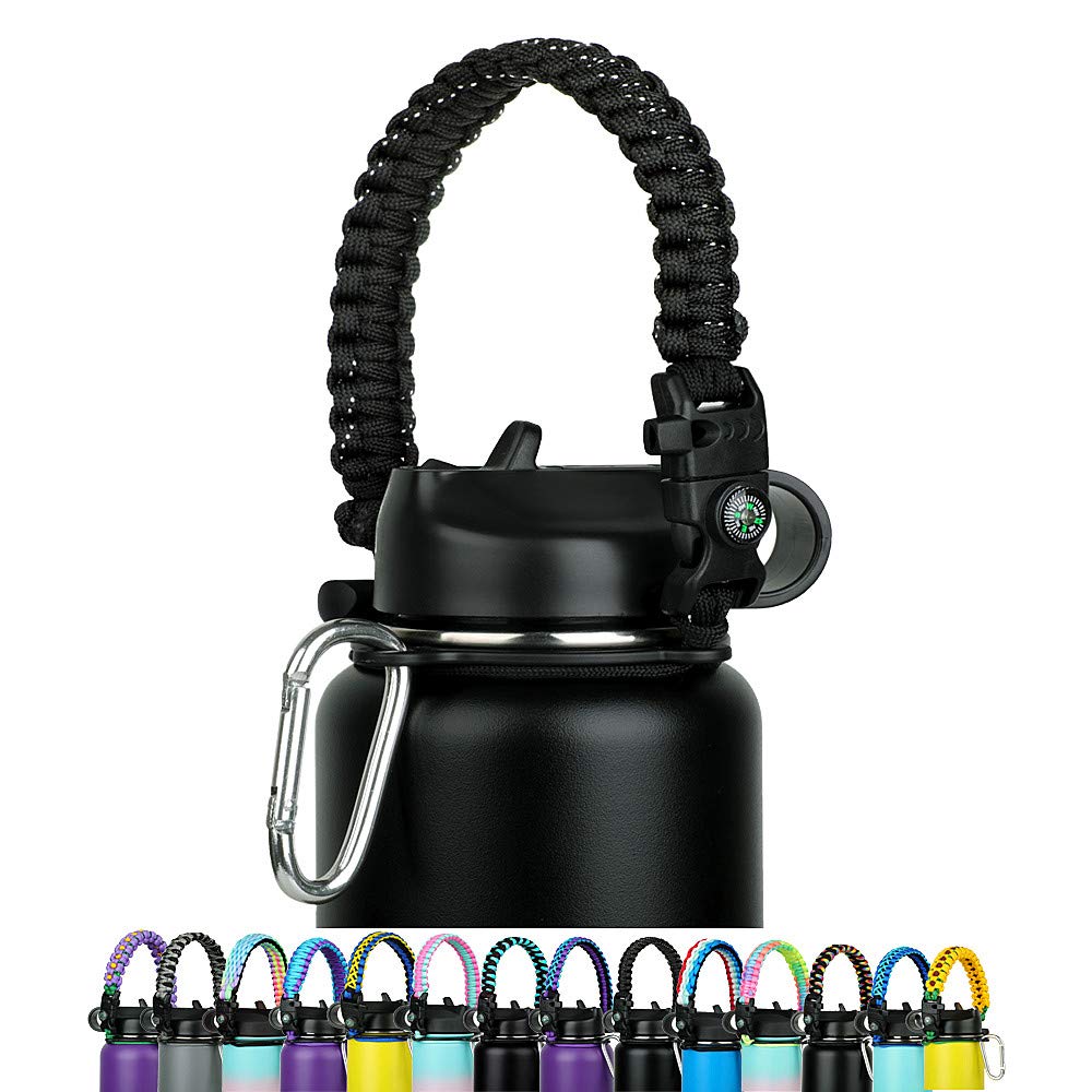WEREWOLVES Paracord Handle for Wide Mouth Bottles (12oz-64oz) - Durable Water Bottle Strap with Adjustable Paracord - Perfect for Hiking, Camping, Gym & Outdoor Activities