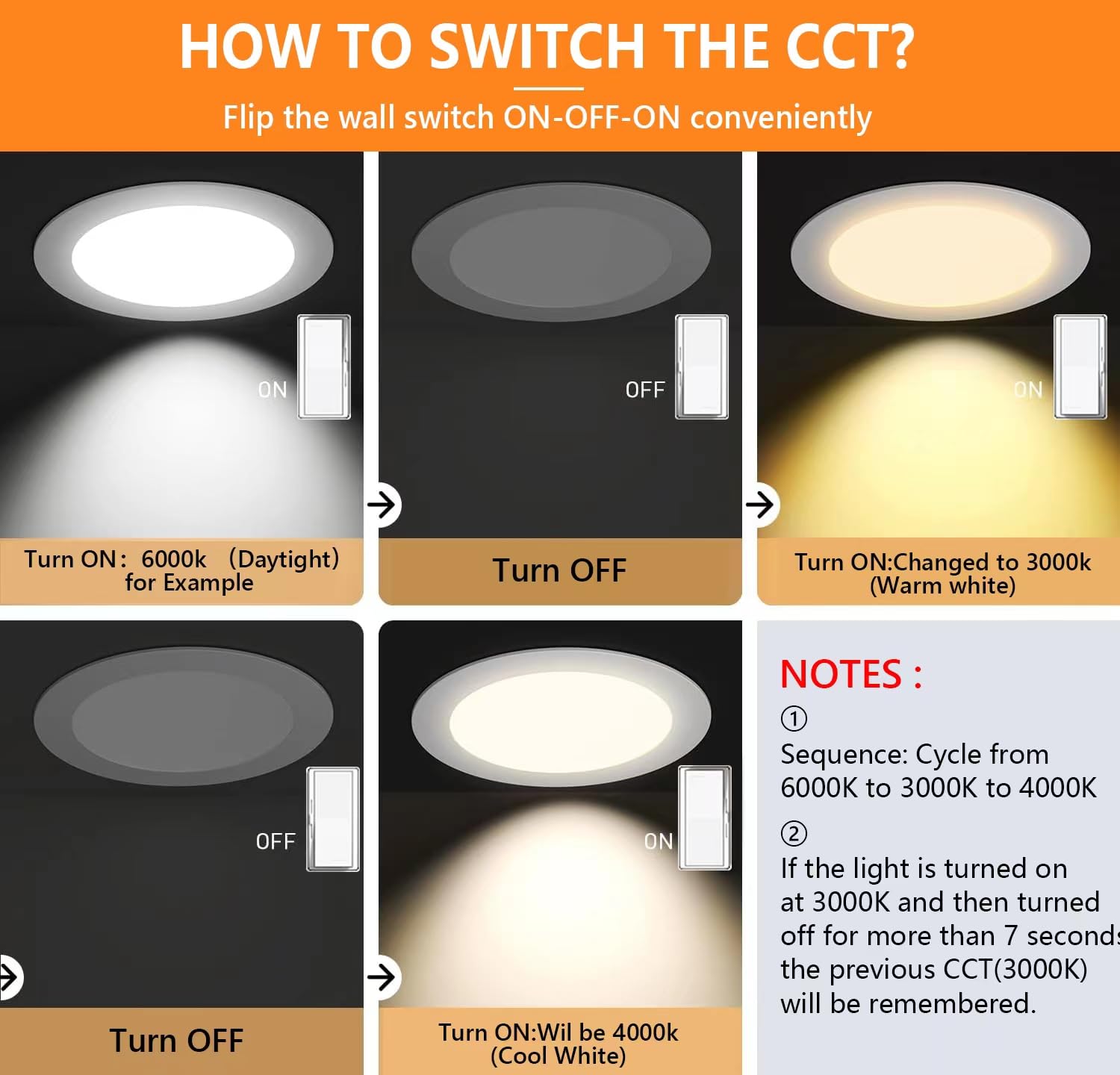8 Inch Ultra-Thin LED Recessed Light 10 Pack - 18W (150W Eqv) Canless Fixture with J-Box - 3000K/4000K/6000K Selectable Color Temperature - Dimmable 1700LM High Brightness - Perfect for Living Room, Kitchen, Bedroom & Office Lighting