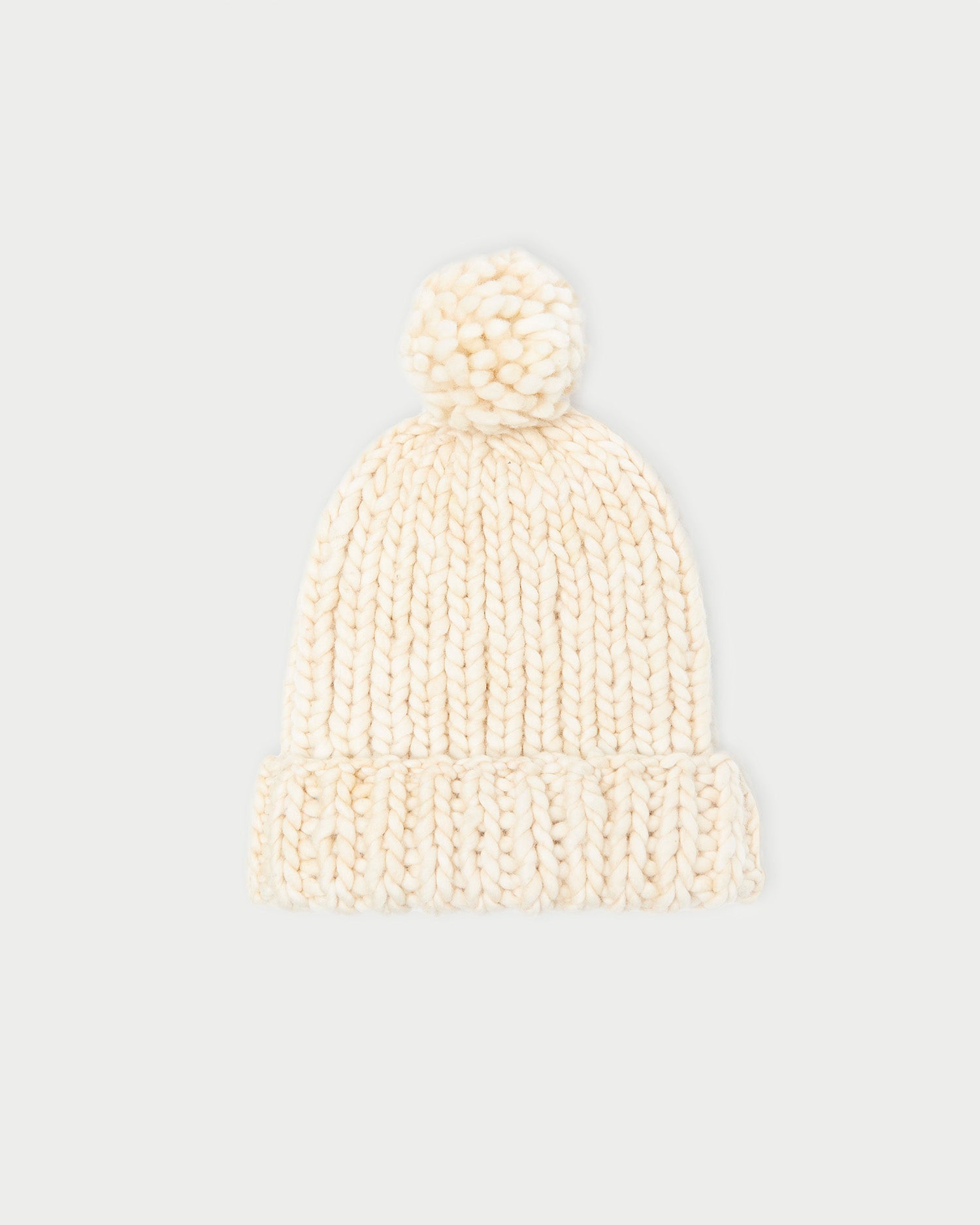 Ava Cream Knit Pompom Hat - Soft Winter Beanie for Women - Cozy Knitted Hat with Faux Fur Pom - Perfect for Cold Weather, Snow Days & Outdoor Activities