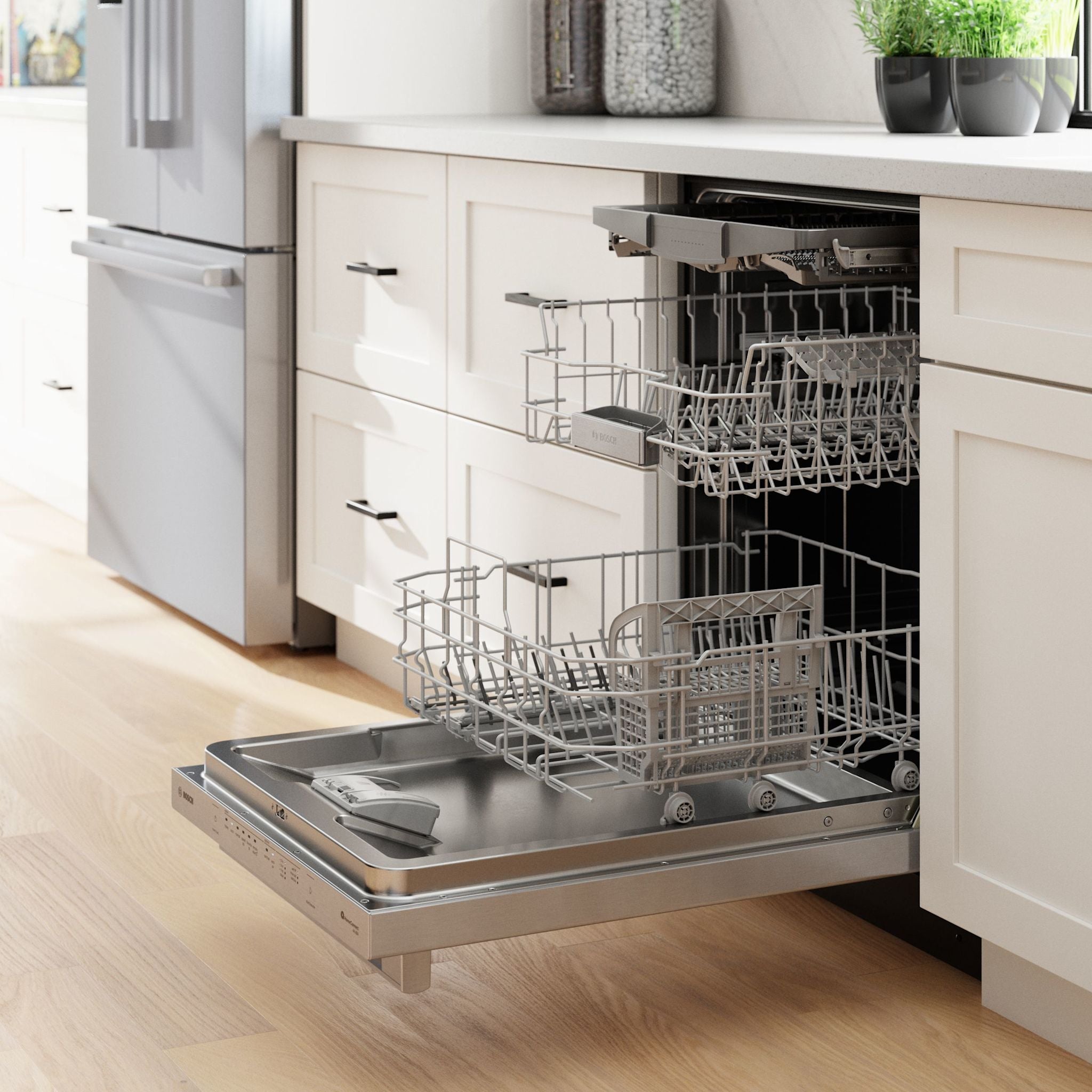 Bosch SHX65CM5N Stainless Steel Built-In Dishwasher - Quiet 44 dBA, 16 Place Settings, Energy Star Certified for Home Kitchen Use