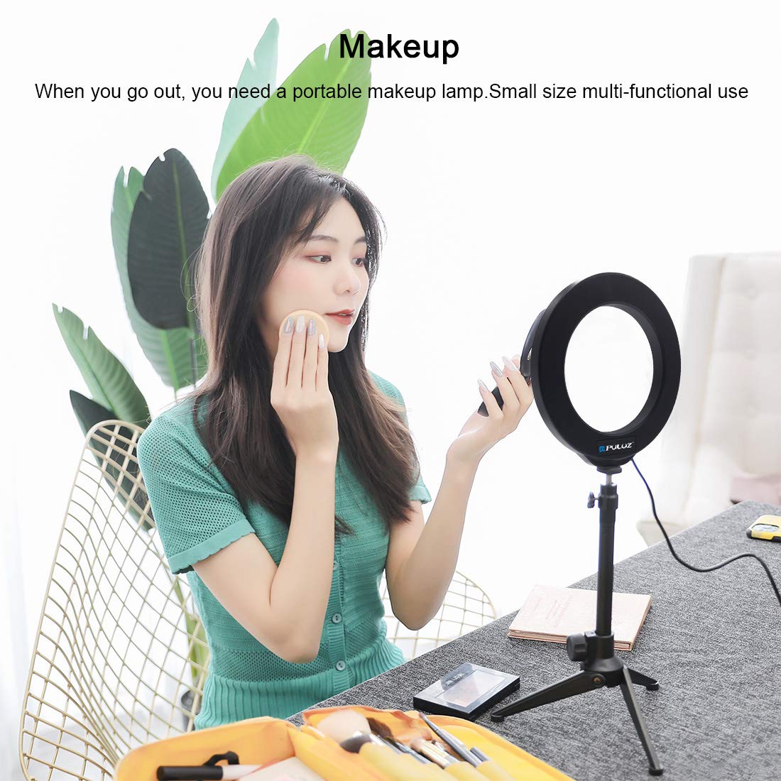 PULUZ Adjustable Desktop Tripod Stand with Phone Holder - Perfect for Selfies, Video Calls, Live Streaming & Content Creation