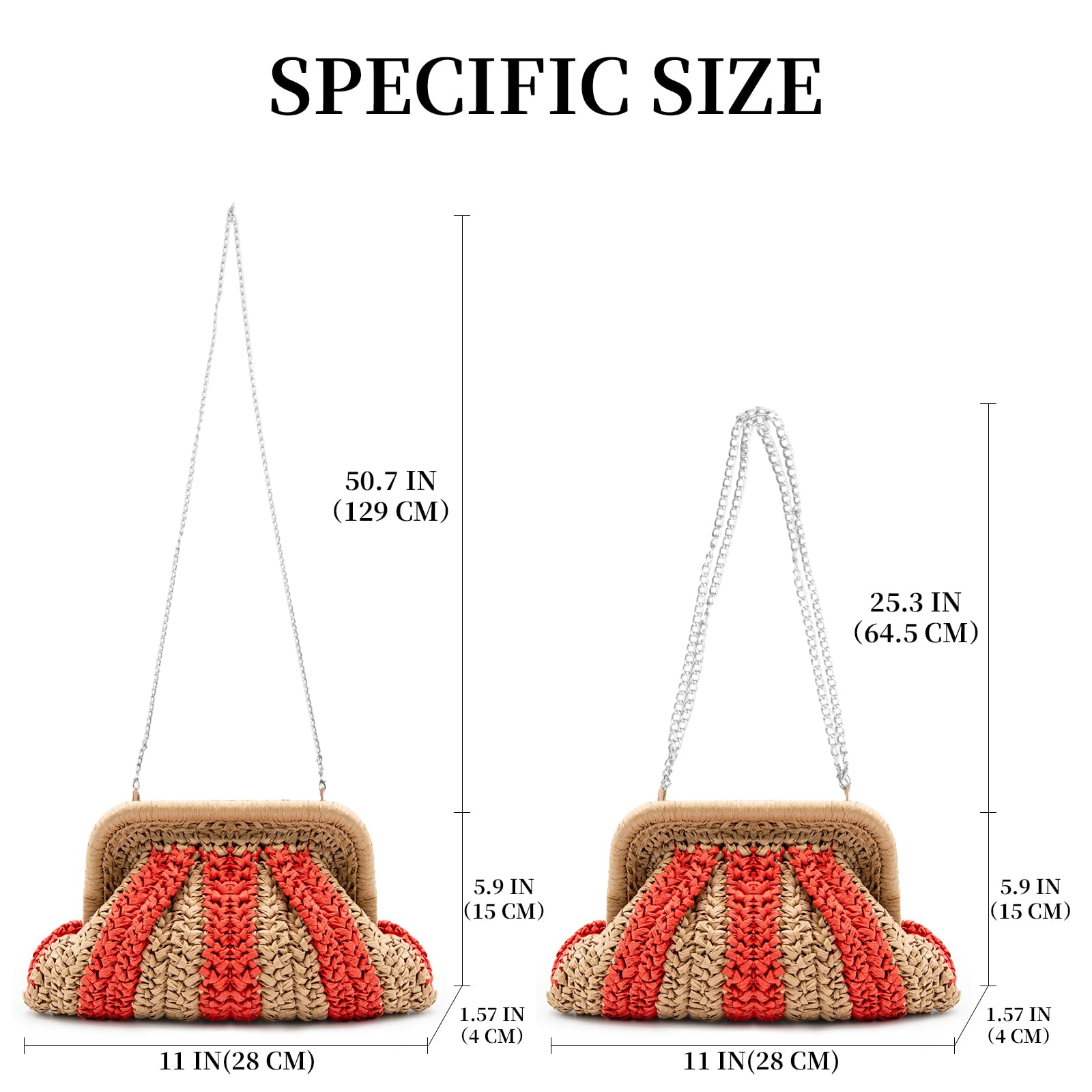 Stylish Colorblock Straw Clutch & Crossbody Bag for Women - Woven Beach Purse with Cloud Dumpling Design | Perfect for Summer Outings, Vacations & Boho Fashion