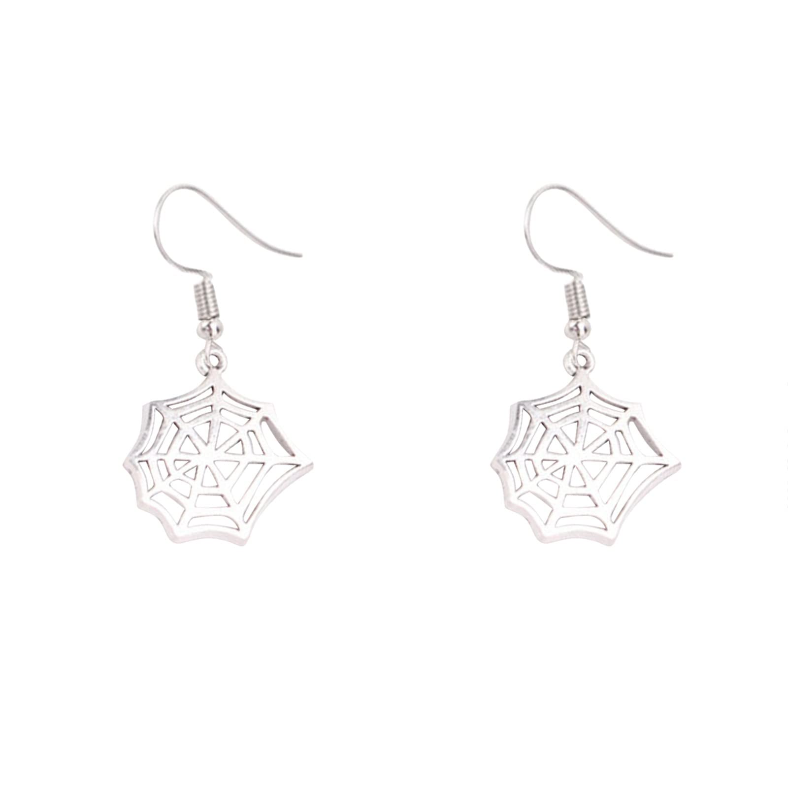 Halloween Earrings for Women & Men - Pumpkin Stud & Bat Dangle Earrings Set - Gothic Drop Dangle Earrings for Costume Parties, Trick or Treat, Cosplay & Spooky Outfits