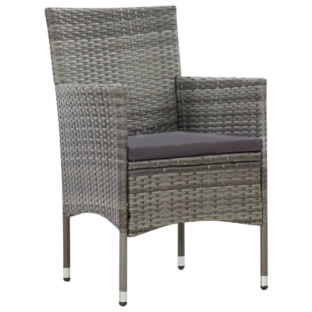 5-Piece Gray Poly Rattan Patio Furniture Set with Cushions & Coffee Table - Outdoor Sectional Sofa Conversation Set for Garden, Backyard, and Poolside Relaxation