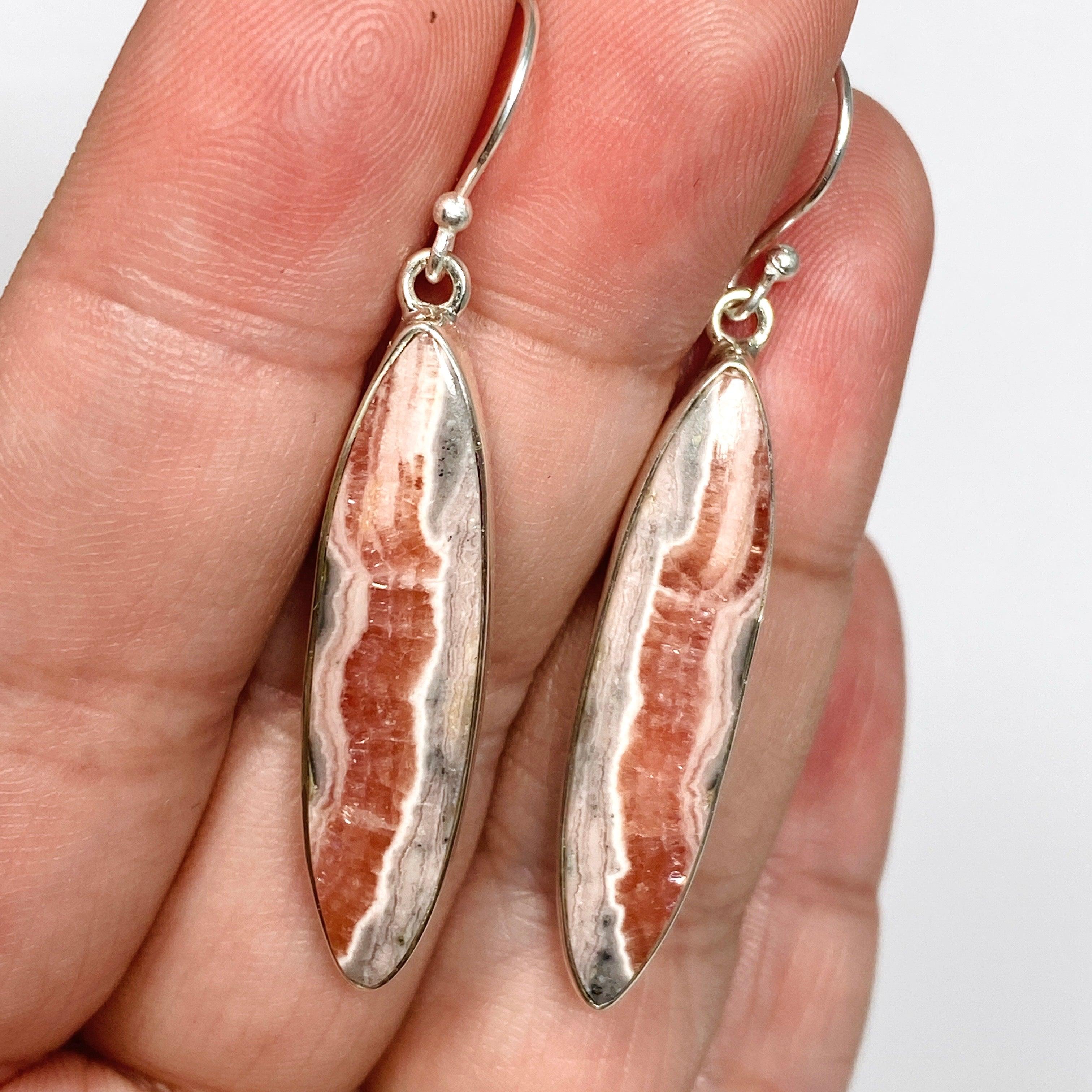 Rhodochrosite Marquise Earrings KEGJ1460 - Handmade Gemstone Jewelry for Women, Elegant Dangle Earrings for Parties, Weddings & Special Occasions
