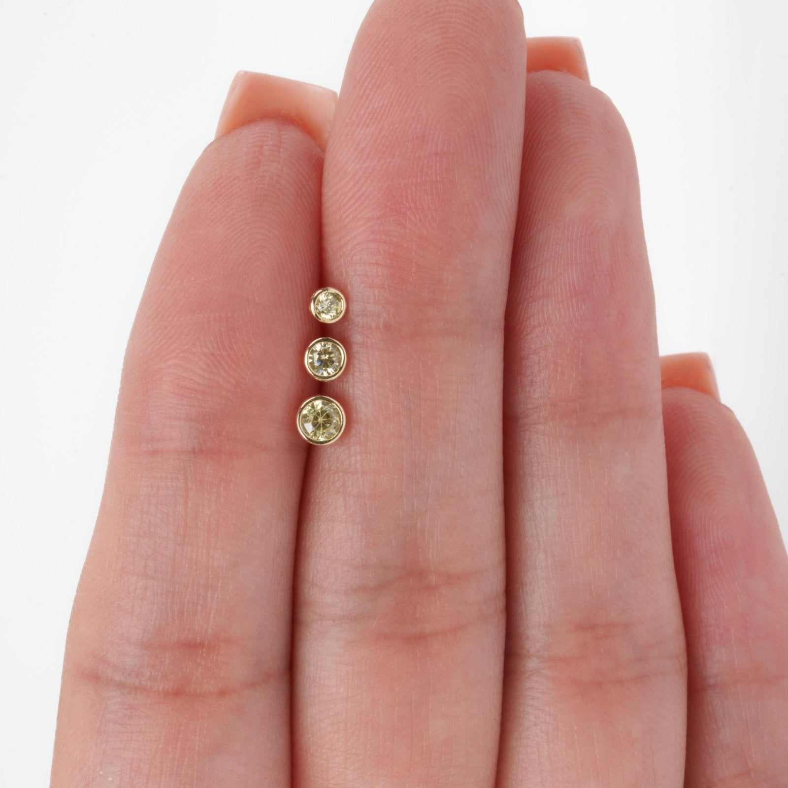 14K Yellow Gold Round Citrine Stud Earrings - Flat Back Bezel Set Gemstone Jewelry for Women - Perfect for Everyday Wear, Parties & Gifts